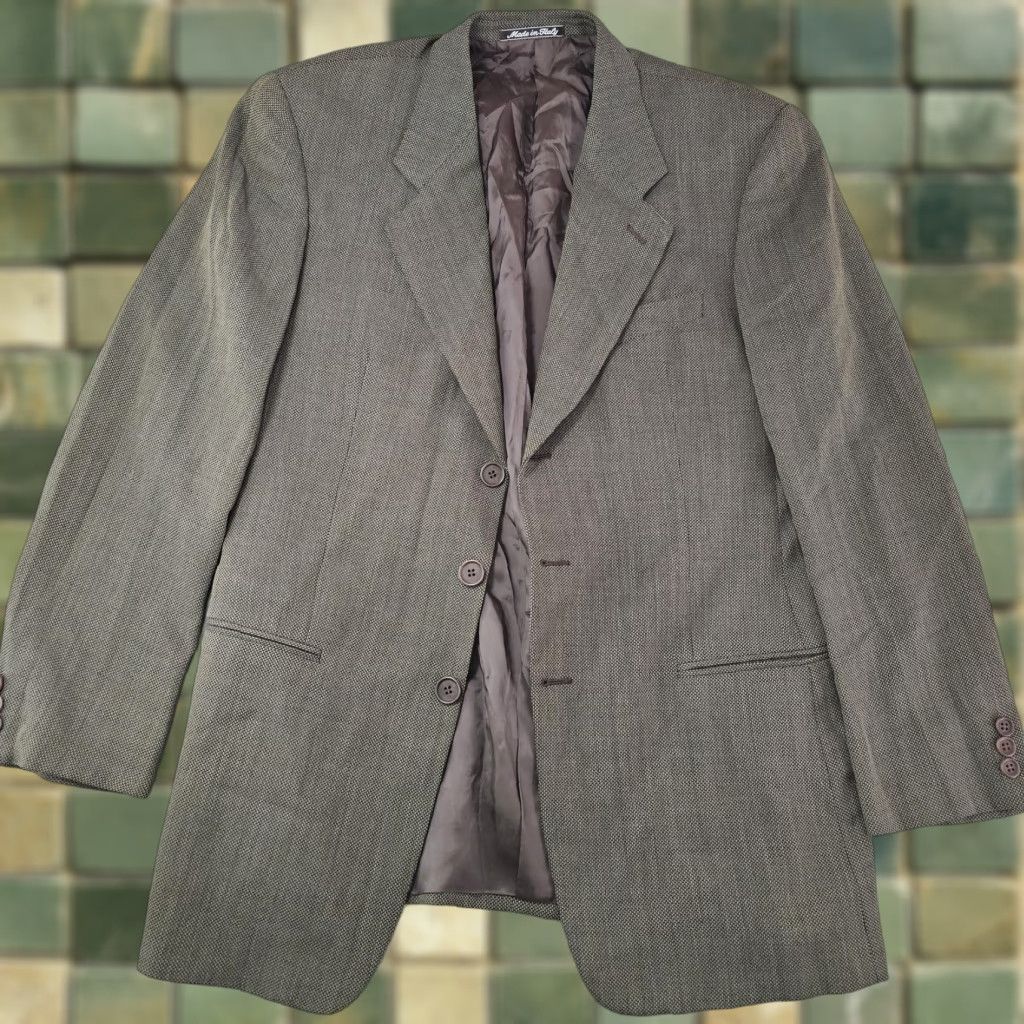 Giorgio Armani Giorgio Armani Le Collezioni Blazer Mens 42R Brown Wool Sport Coat Single-Breasted 3-Button Notch Lapel Made in Italy Size 42R - 1 Thumbnail