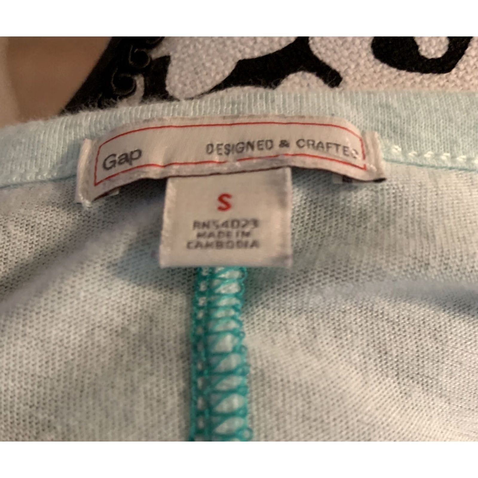 Gap Gap Shirt Womens Small Teal Cotton Scoop Neck Long Sleeve Stretch Tee - 259 Size S / US 4 / IT 40 - 5 Thumbnail