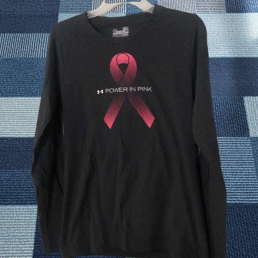 Under Armour UNDER ARMOUR POWER IN PINK sz MD Semi Fitted Gray Pink HEATGEAR Logo Shirt Size M / US 6-8 / IT 42-44 - 1 Thumbnail