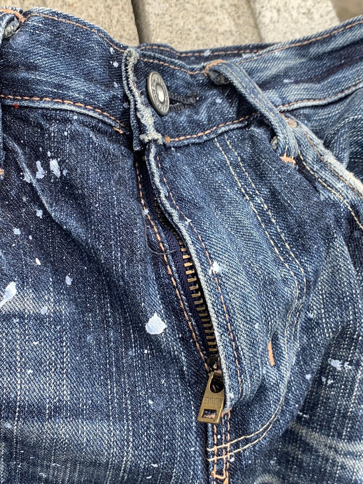 Edwin EDWIN DISTRESSED CUSTOM PAINT SPLATTER JEANS Size US 30 / EU 46 - 12 Thumbnail
