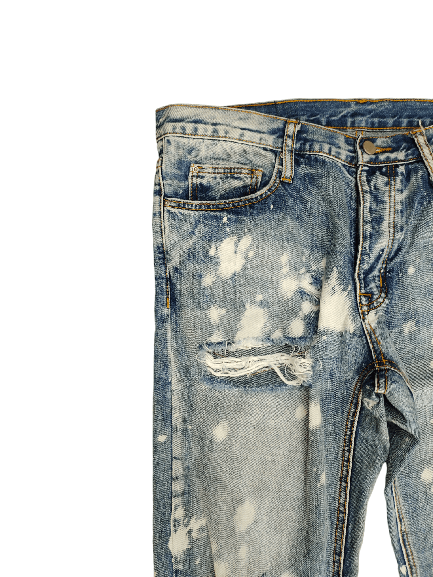 MNML Mnml Bleach Destroy Denim Jeans Skinny Streetwear Size US 34 / EU 50 - 5 Thumbnail