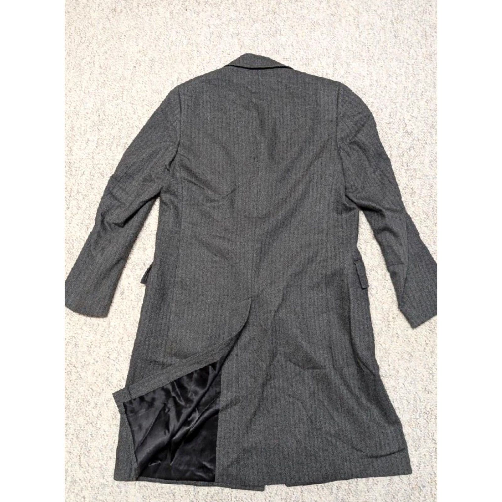 Vintage VINTAGE Powers & Goode Overcoat Jacket Coat Wool Tweed Herringbone 40L Charcoal Gray M Mens 1950s 60s Size US M / EU 48-50 / 2 - 3 Thumbnail