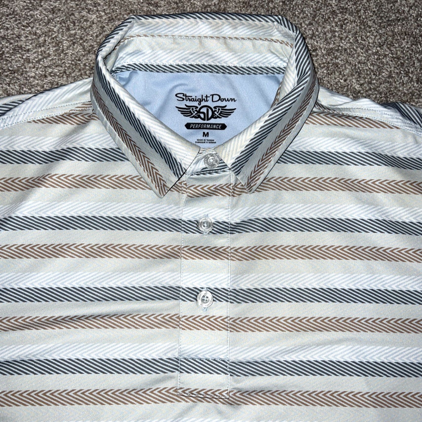 Vintage Straight Down Striped Polo Shirt Mens Size M Blue Polo Shirt M Mens Striped Polo Shirt Blue Size US M / EU 48-50 / 2 - 2 Thumbnail