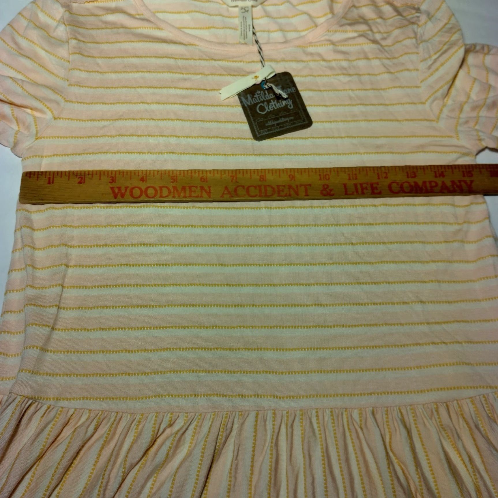Vintage Matilda Jane Women's Long Sleeve Peplum Shirt S Pink Stripe Casual Knit Fall Spring Winter Size S / US 4 / IT 40 - 4 Thumbnail
