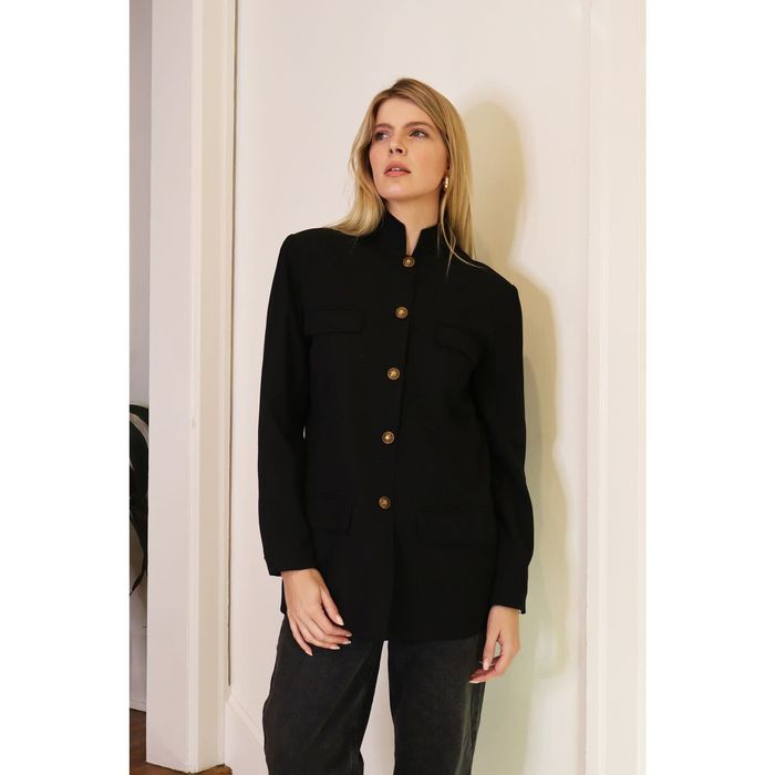 plein sud Vintage PLEIN SUD Black Minimalist Military Jacket Grailed