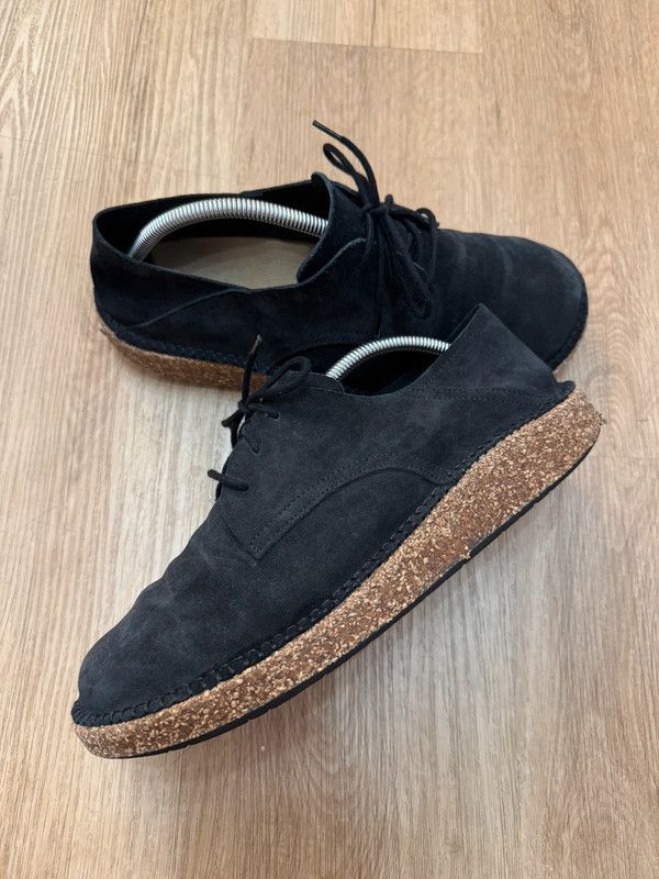 Birkenstock Gary Suede Leather Black Oxford Size 43 Barefoot Shoes, Men's