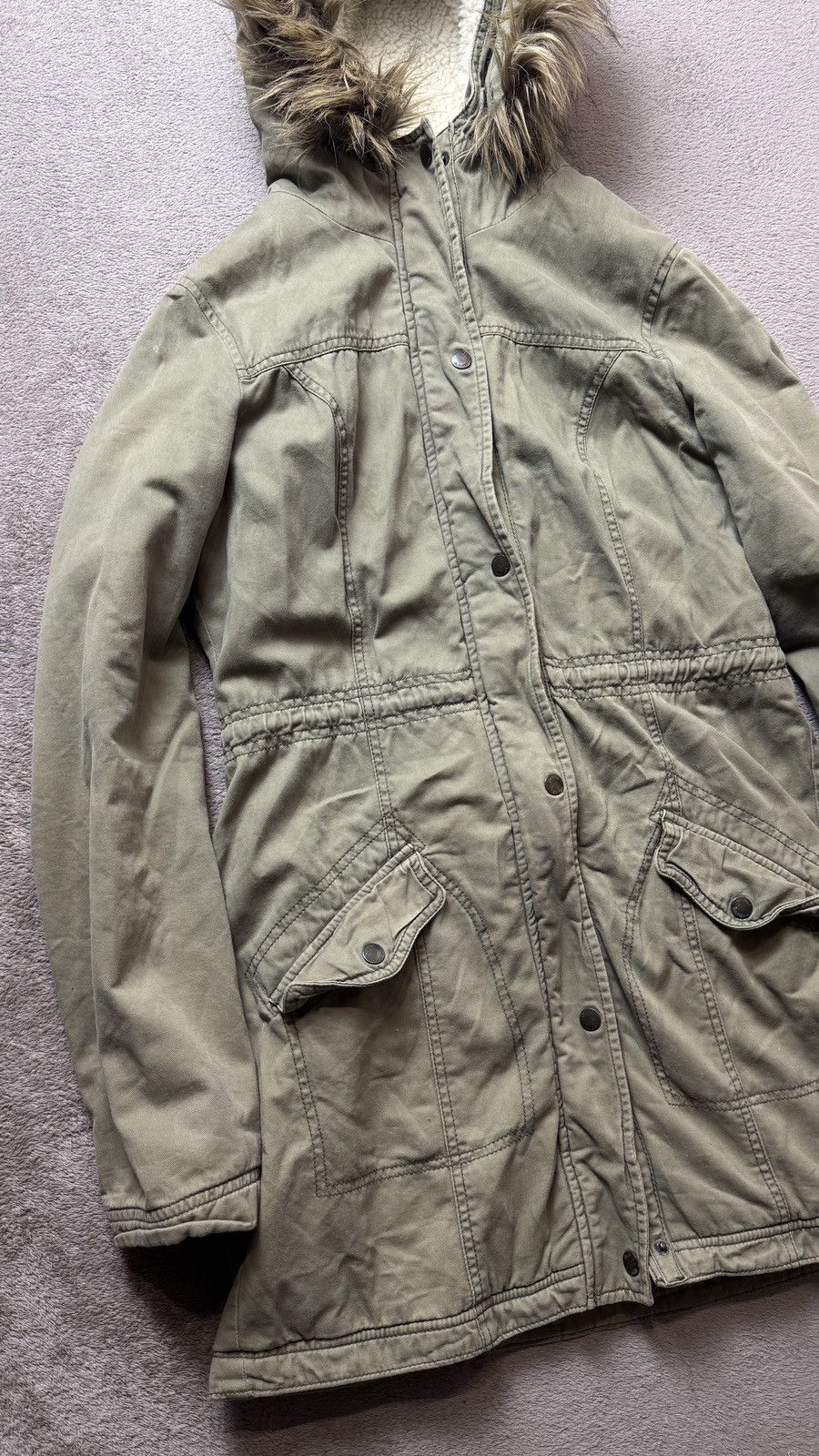 Japanese Brand Y2K Hollister Faux Fur Hood Jacket IfSixWasNine goa LGB vibe Size L / US 10 / IT 46 - 2 Thumbnail