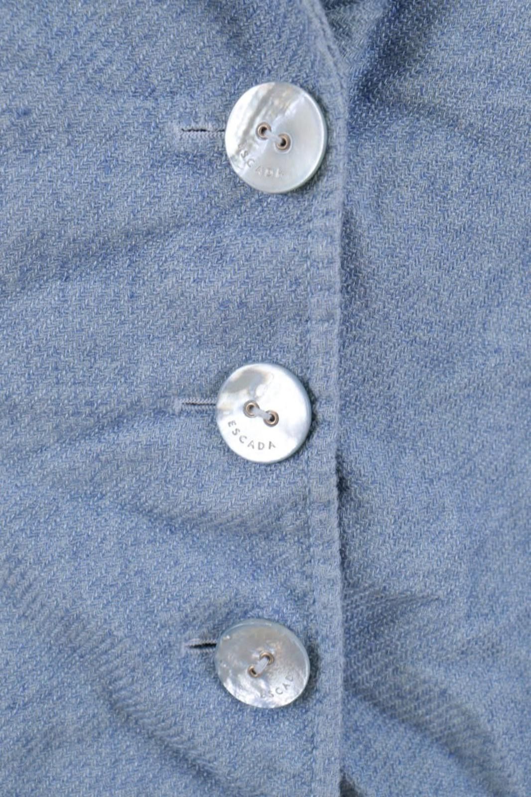 Escada Escada Blue Wool Silk Linen Blazer Lined Jacket Size 42 Size M / US 6-8 / IT 42-44 - 4 Thumbnail