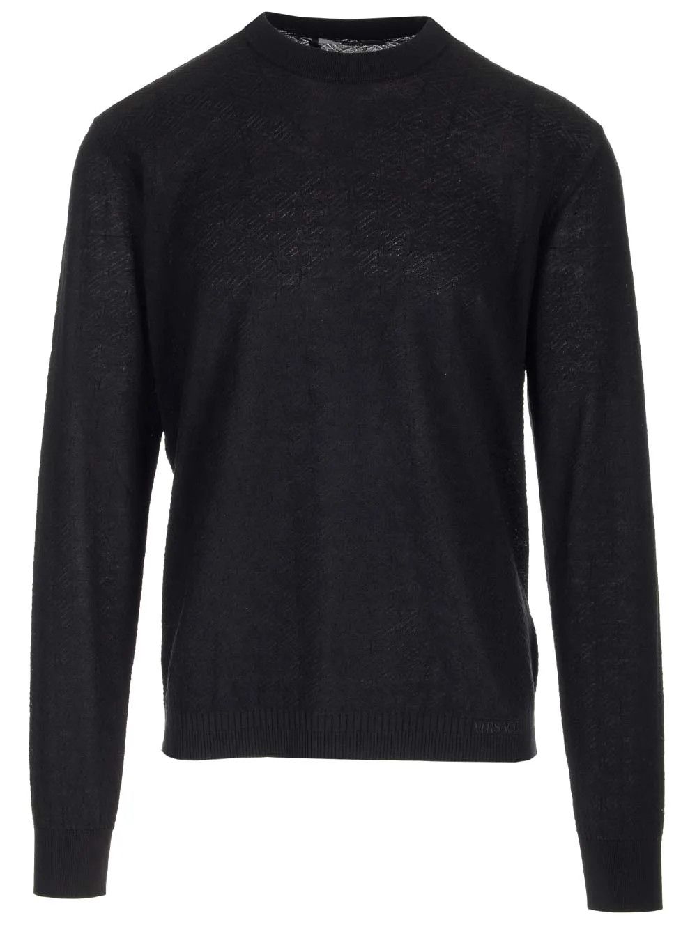 Versace o1y0525 Logo Crewneck Sweater in Black Size US L / EU 52-54 / 3 - 1 Thumbnail
