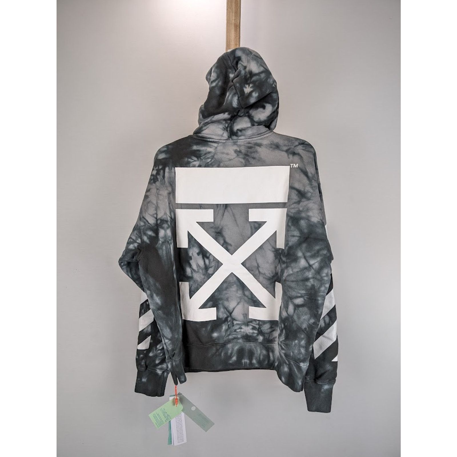 Off-White o1rshd1 Diag Arrow Tie Dye Skate Hoodie in Warm Grey Size US S / EU 44-46 / 1 - 16 Thumbnail