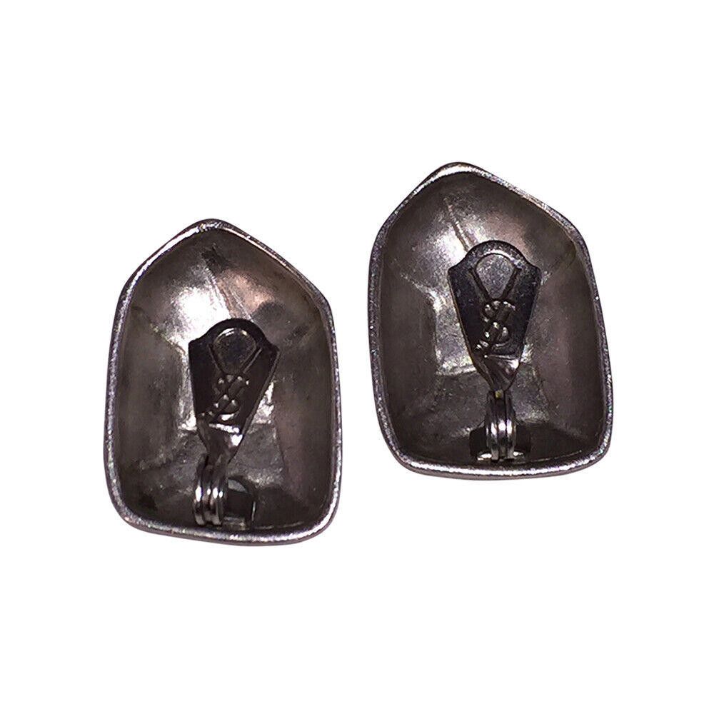 Yves Saint Laurent Yves Saint Laurent Silver tone Faceted Nugget Earrings Size ONE SIZE - 6 Thumbnail