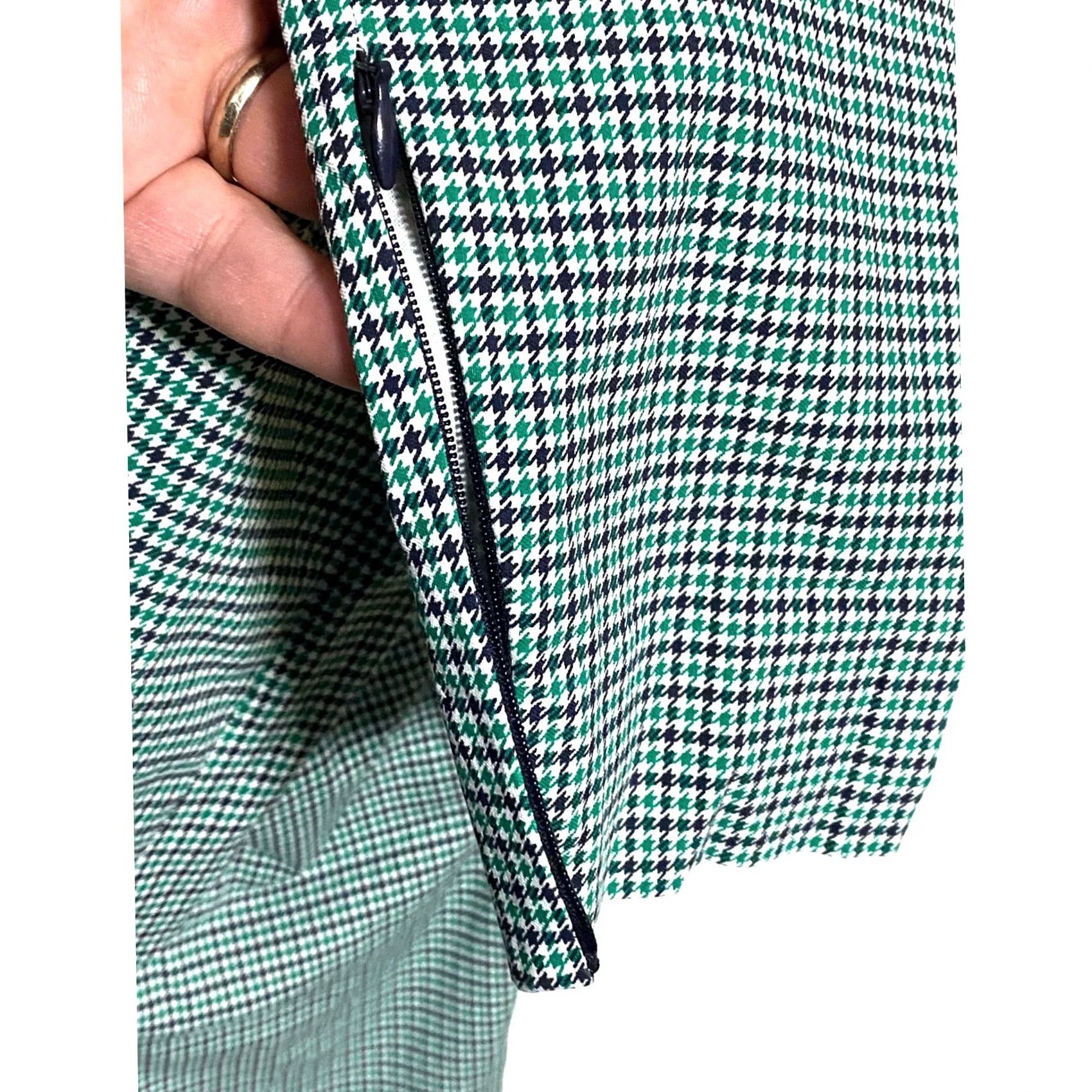 Vintage The Limited Exact Stretch Houndstooth Blue Womens 2R Zip Ankle Preppy Classic Pants Size 26" / US 2 / IT 38 - 4 Thumbnail