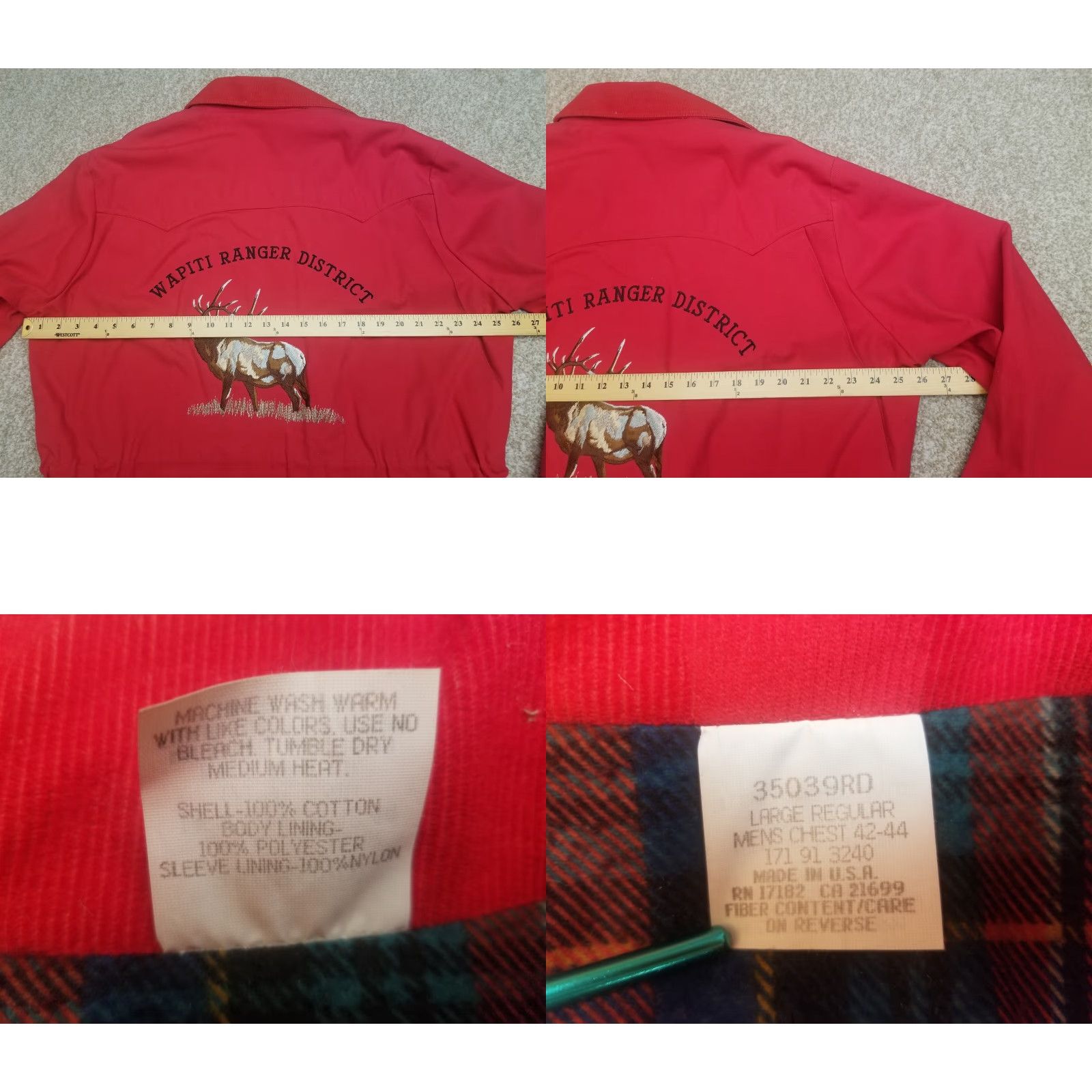 Walls VINTAGE Walls Jacket Mens L Red Canvas Wapiti Ranger District Parka Wyoming Coat Size US L / EU 52-54 / 3 - 9 Thumbnail