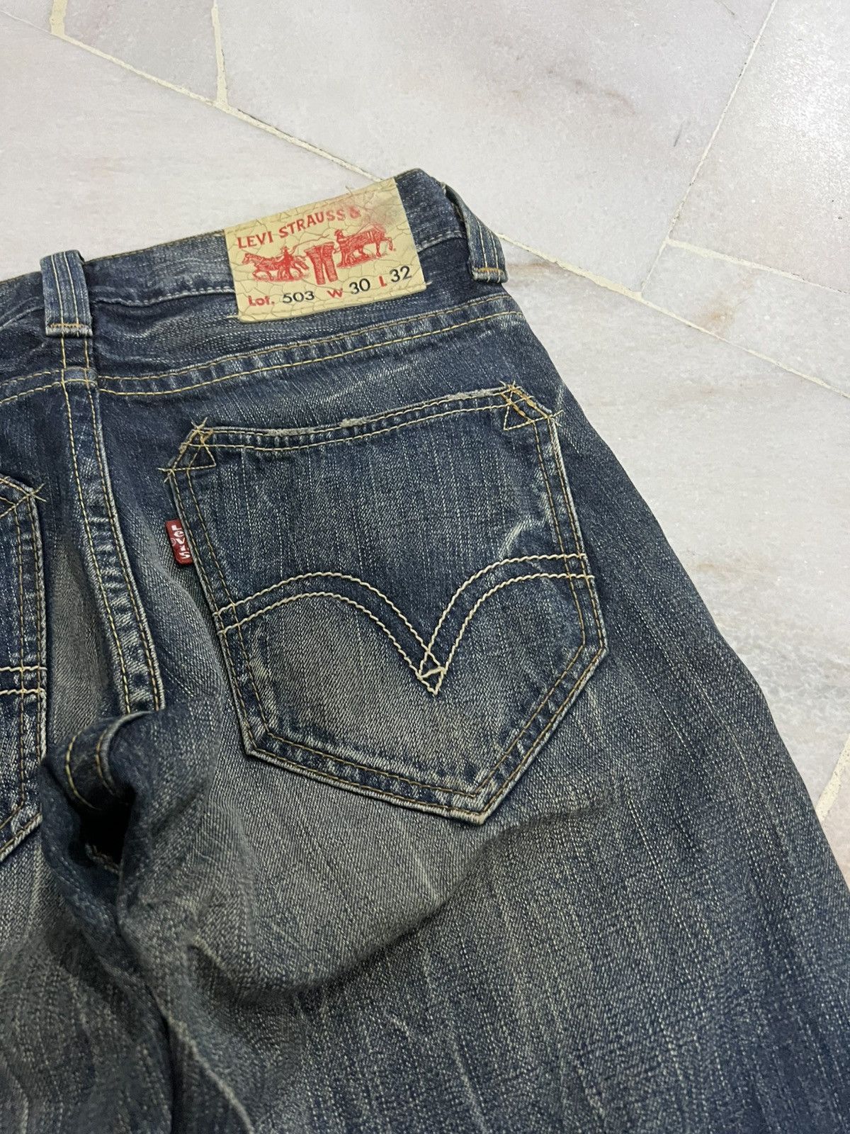 Levi's × Levi's Vintage Clothing 💥Baggy 90s Vintage Levis 503 Mud Wash Jean Size US 30 / EU 46 - 16 Thumbnail