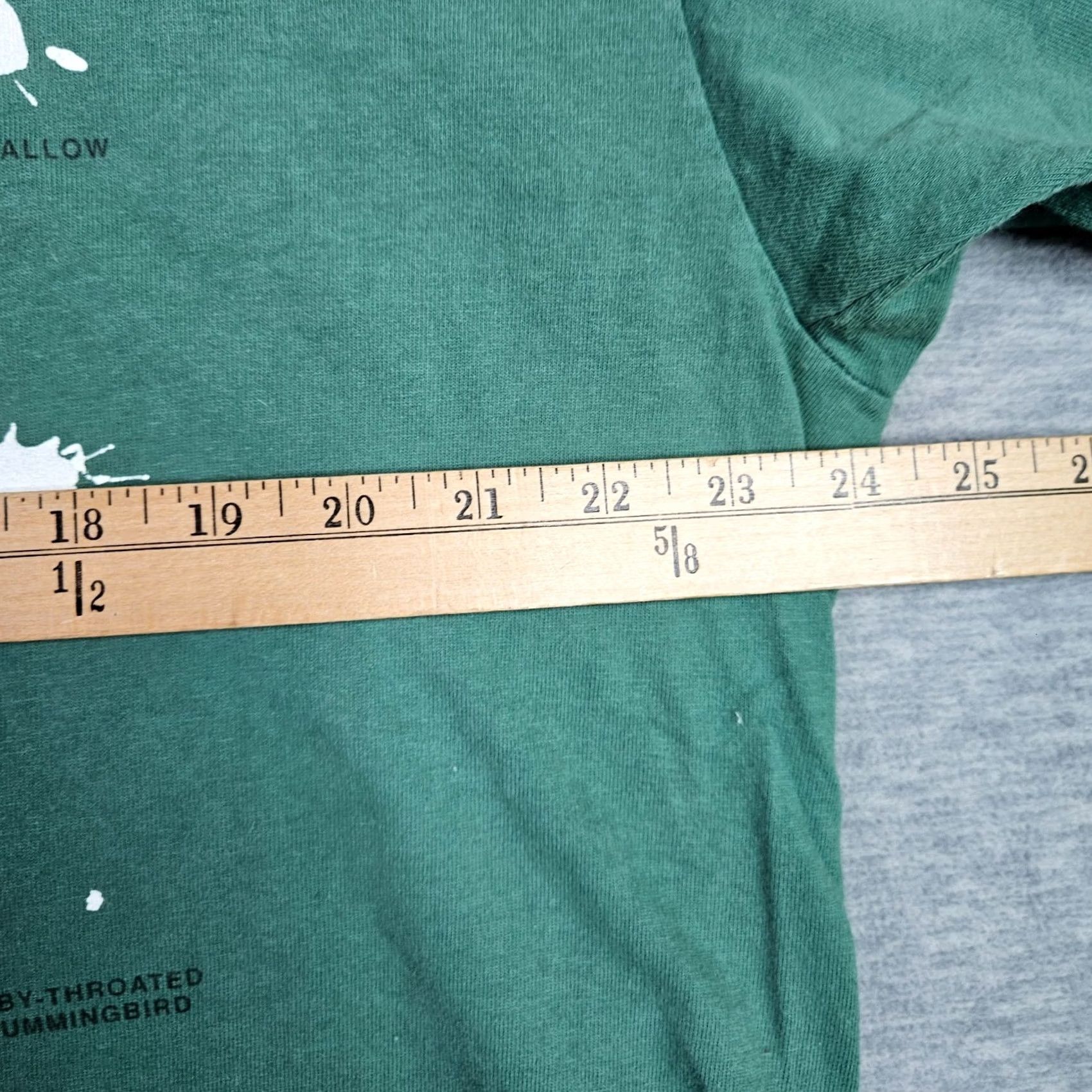 Vintage Oneita VTG 90s Bird Poop Graphic Short Sleeve Tee Men's XL Size Regular Green Cotton T-Shirt Size US 31 - 7 Thumbnail