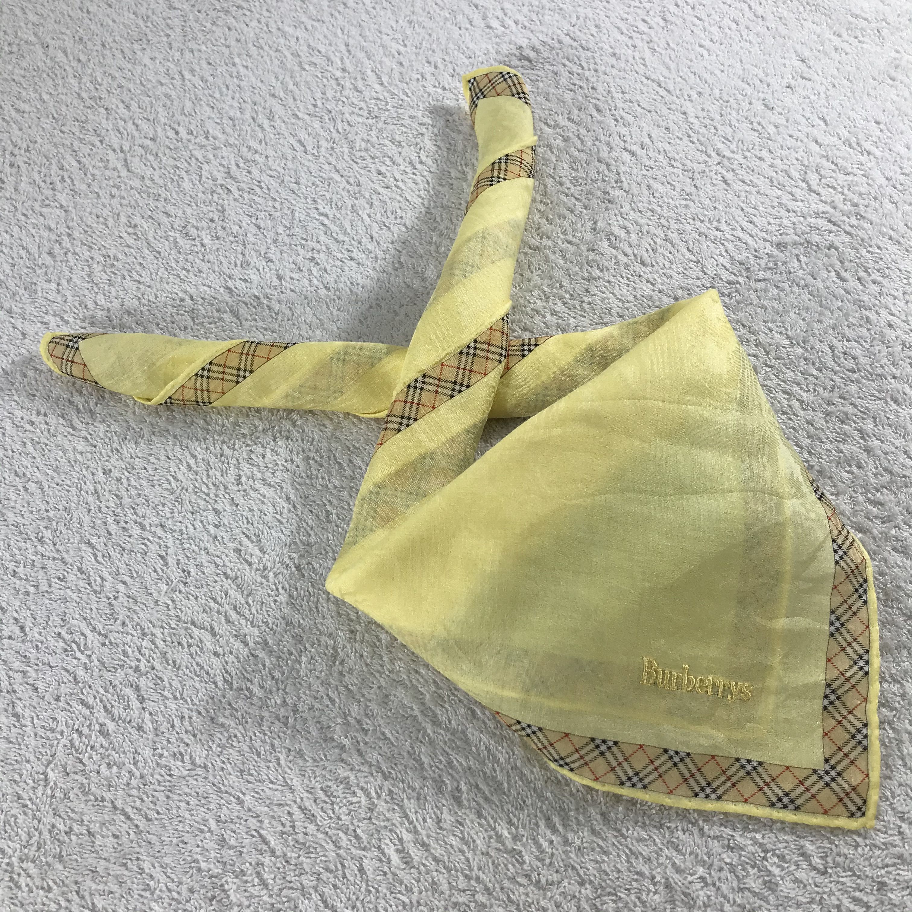 Burberry × Vintage Burberry Bandana / Handkerchief / Neckerchief - S104 Size ONE SIZE - 4 Thumbnail