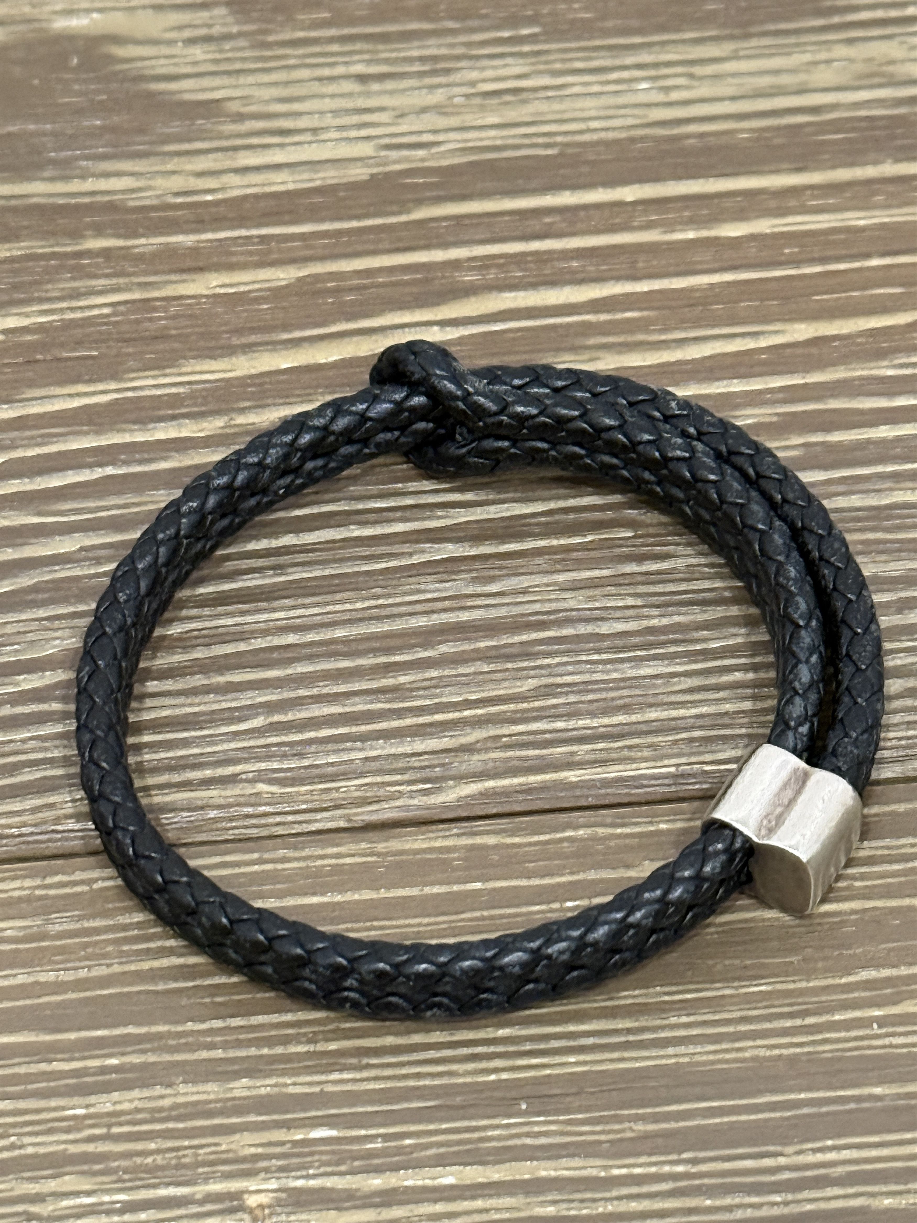 Bottega Veneta Leather Woven Silver Buckle Bracelet Size ONE SIZE - 4 Thumbnail
