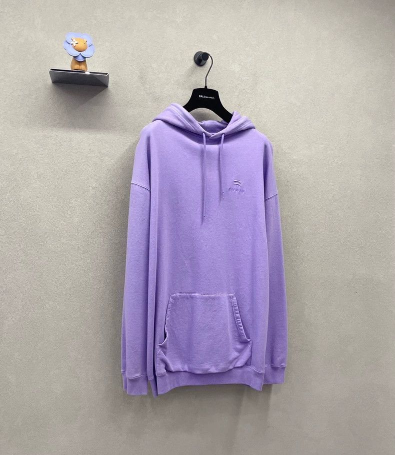 Balenciaga Balenciaga Logo Embroidered Purple Sweatshirt Size M Size US M / EU 48-50 / 2 - 3 Thumbnail