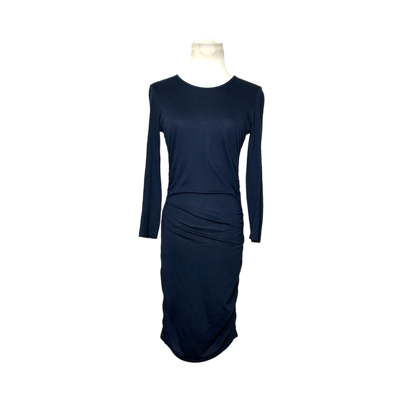 Theory navy blue plume jersey dress size small