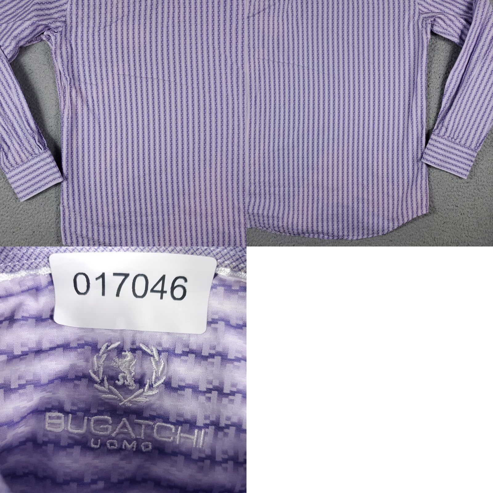 BUGATCHI Bugatchi Uomo Button-Up Shirt Mens Medium Purple Striped Long Sleeve Size US M / EU 48-50 / 2 - 8 Thumbnail