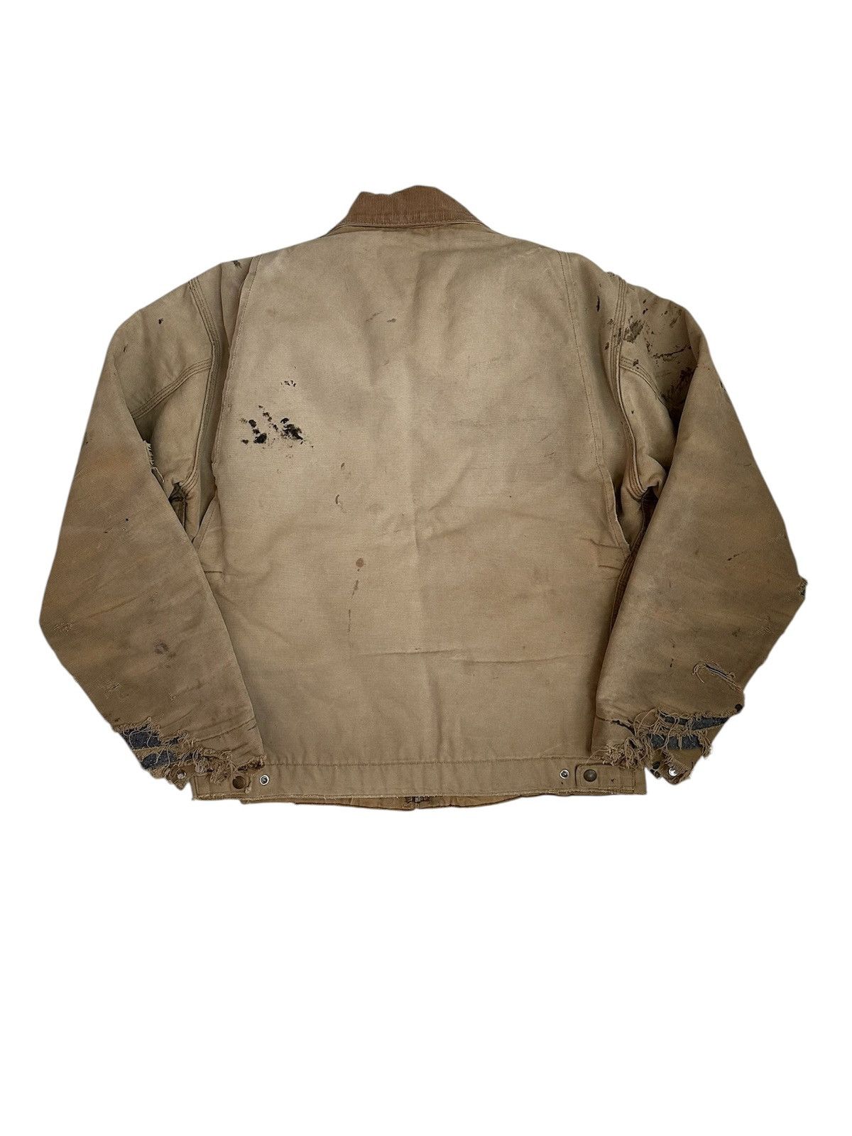 Carhartt True Vintage 90s Thrashed Carhartt Brown Detroit Jacket Size US XL / EU 56 / 4 - 4 Thumbnail
