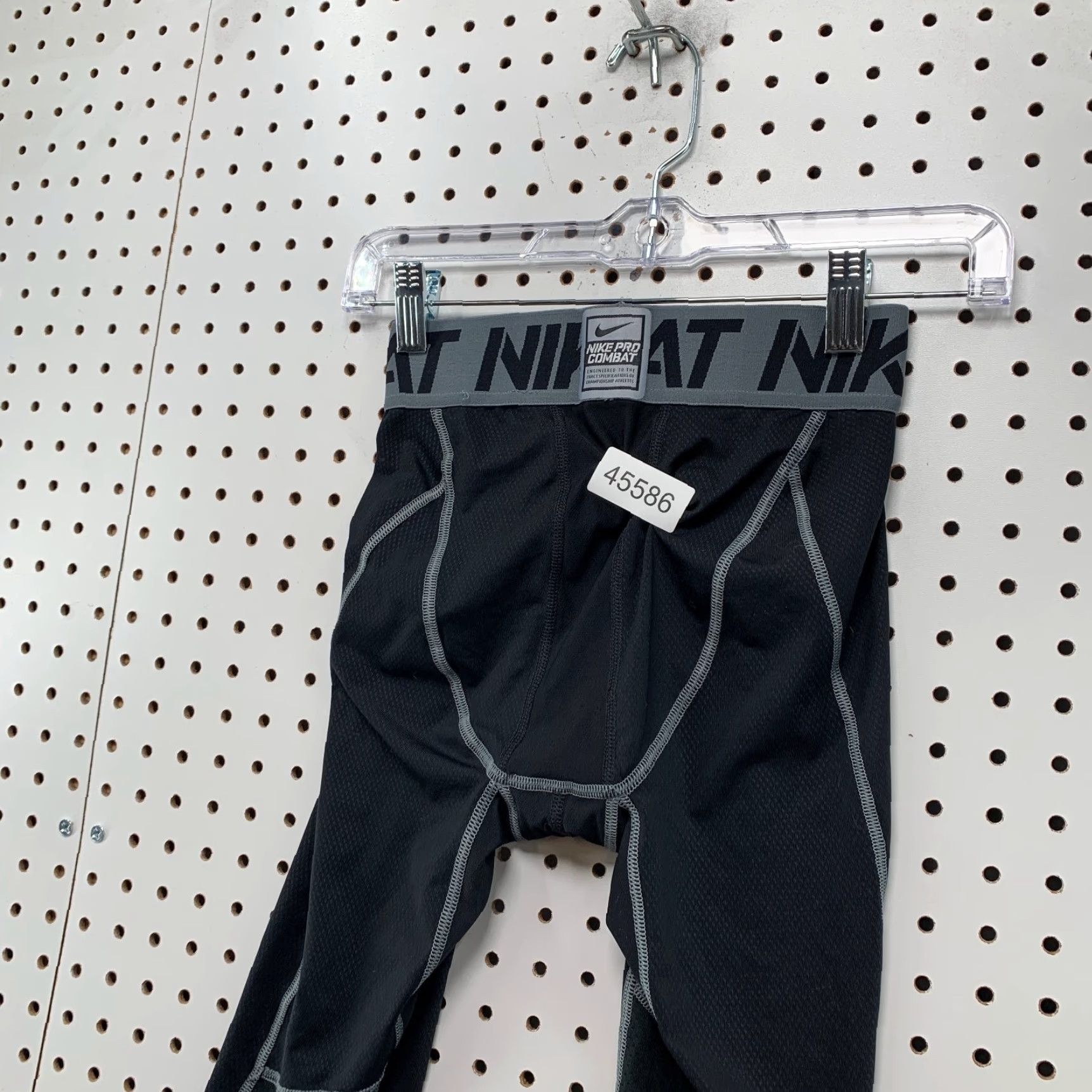 Nike Nike Pro Combat 3/4 Compressions Pants Mens Small Black Gray 22x19 Size US 29 - 5 Thumbnail