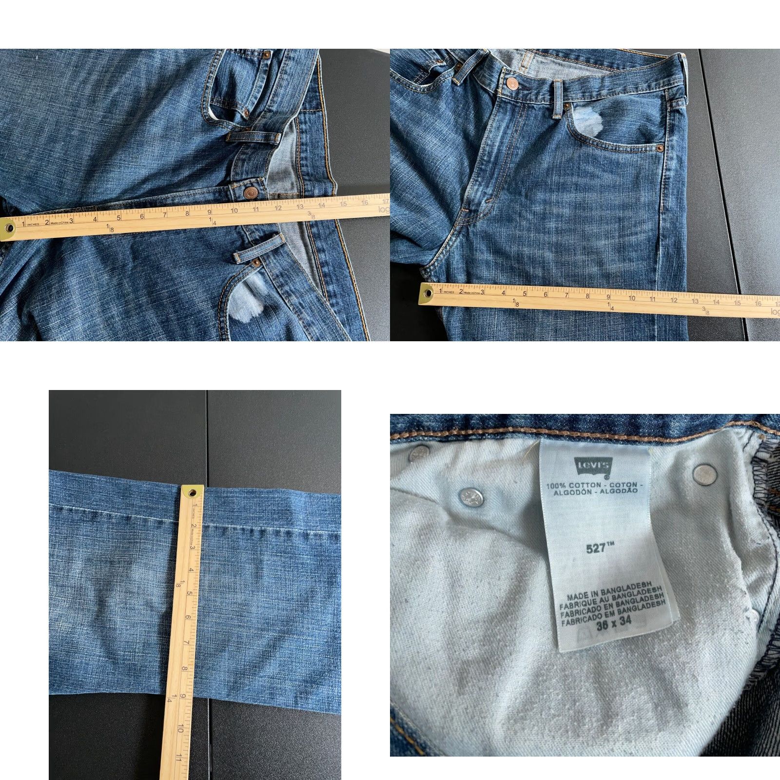 Levi's VINTAGE Levi's Jeans Bootcut 527 36 x 31 Men's Denim Blue Paint Marks 5-Pocket Retro Grunge Mens Size 36 Regular Inseam 31 Size US 36 / EU 52 - 8 Thumbnail