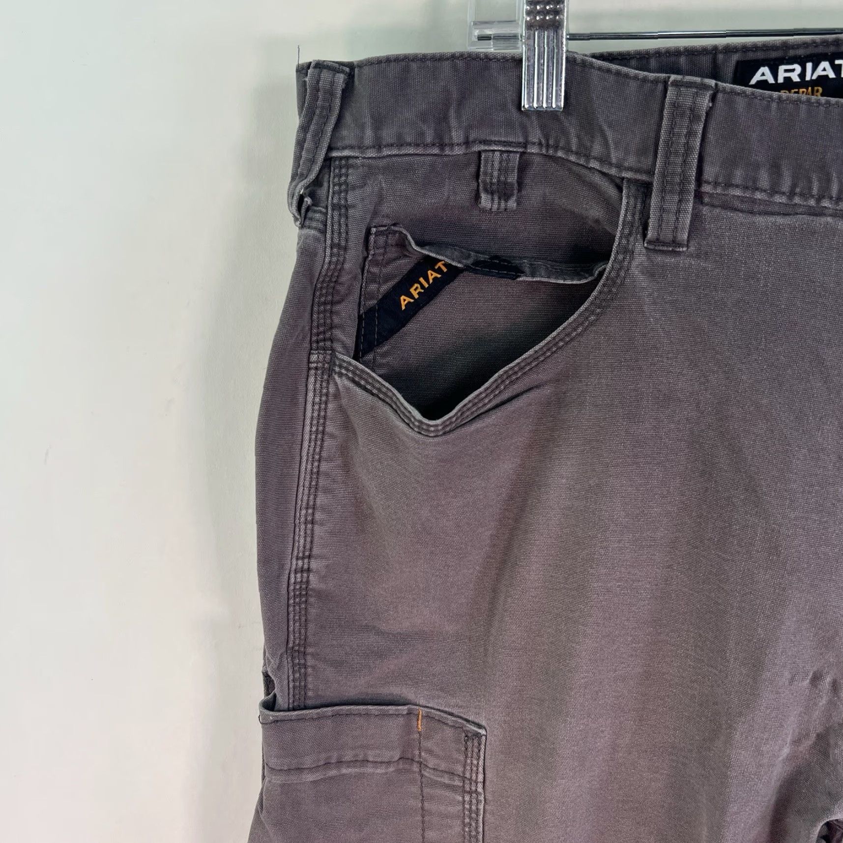 Ariat ARIAT M4 Rebar Relaxed Straight Workwear Cargo Pants Jeans SZ 38 Mens Gray 39X28 Size US 38 / EU 54 - 3 Thumbnail