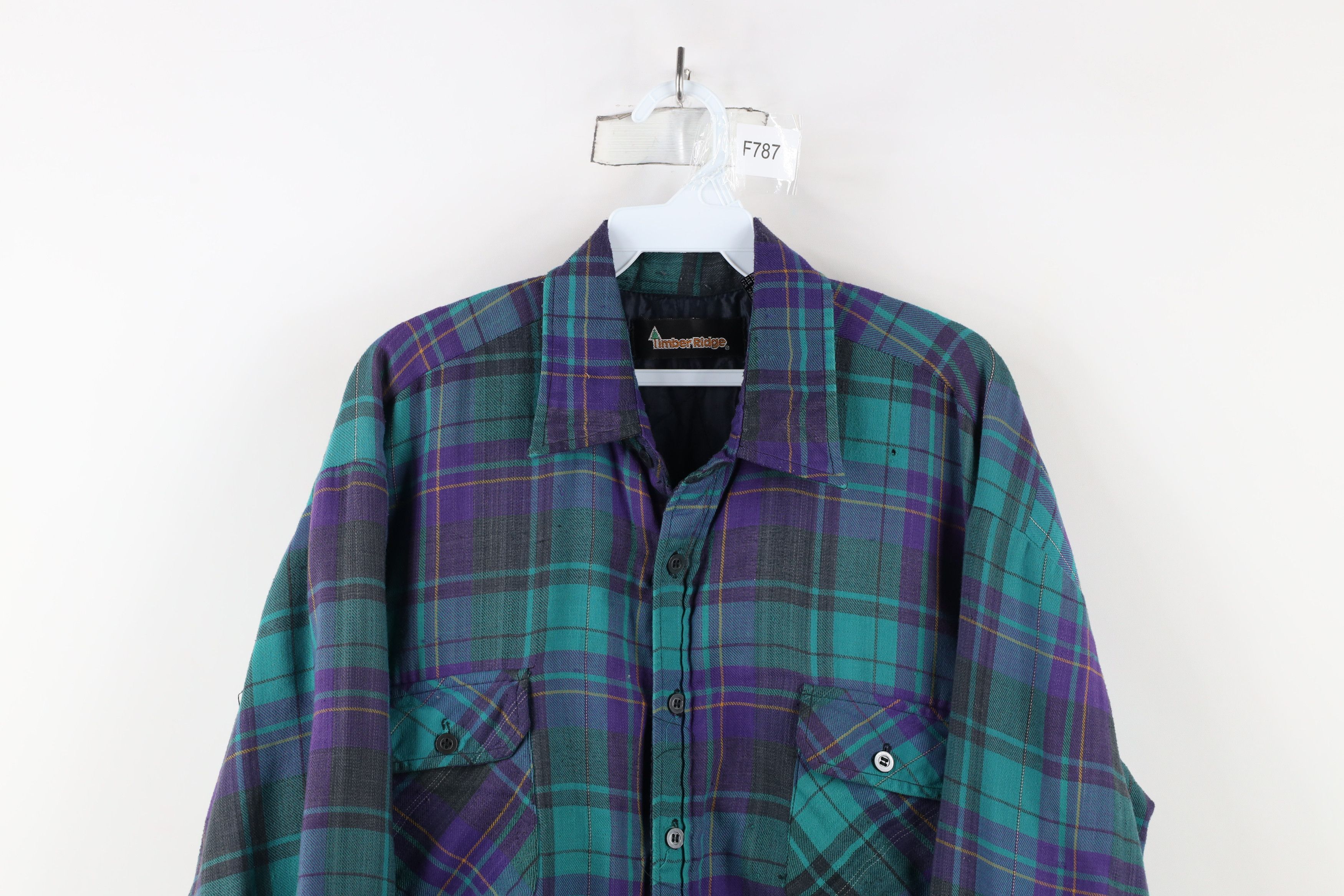 Vintage Vintage 90s Streetwear Quilted Flannel Button Shirt Jacket Size US L / EU 52-54 / 3 - 2 Thumbnail