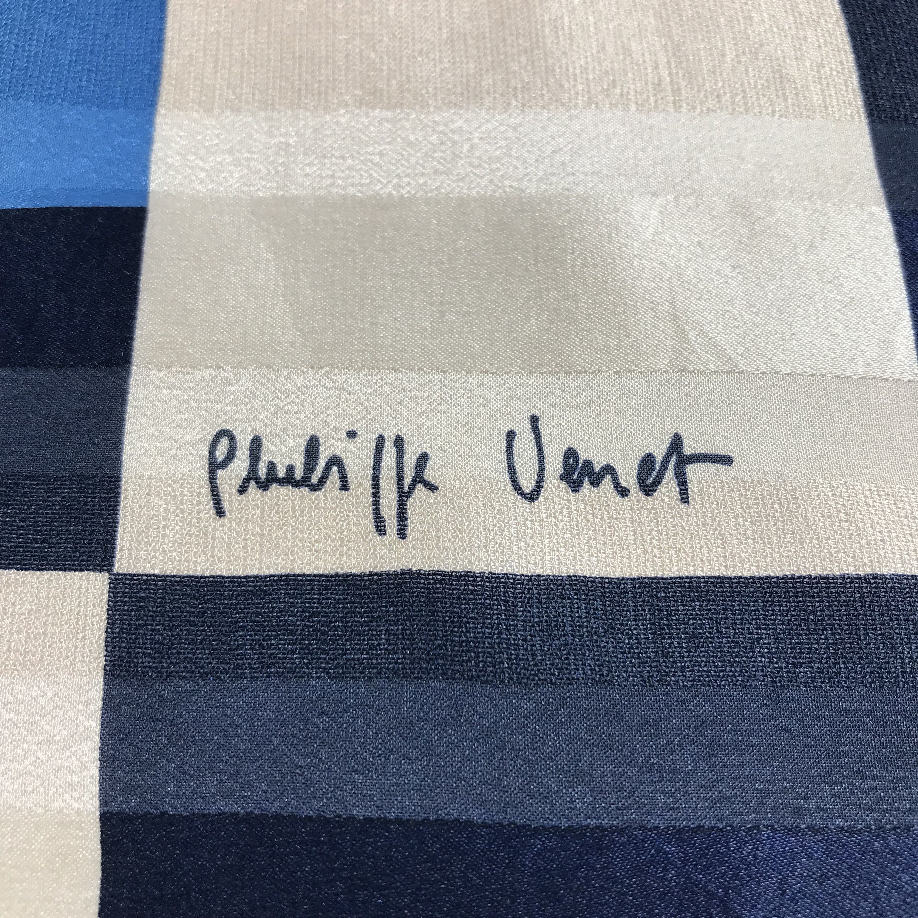 Vintage Philippe Venet Slit Thread Checkered Silk Scarf M209 Size ONE SIZE - 3 Thumbnail