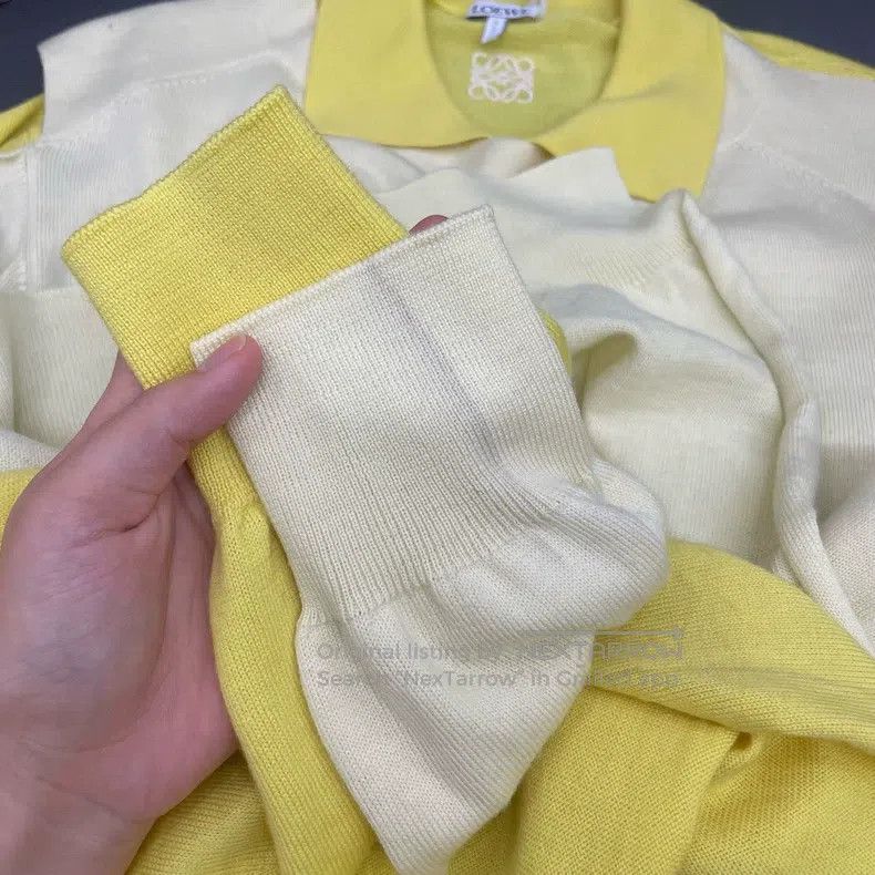 Loewe Loewe Yellow Logo Embroidered Patchwork Wool Shawl Collar Size L / US 10 / IT 46 - 7 Thumbnail