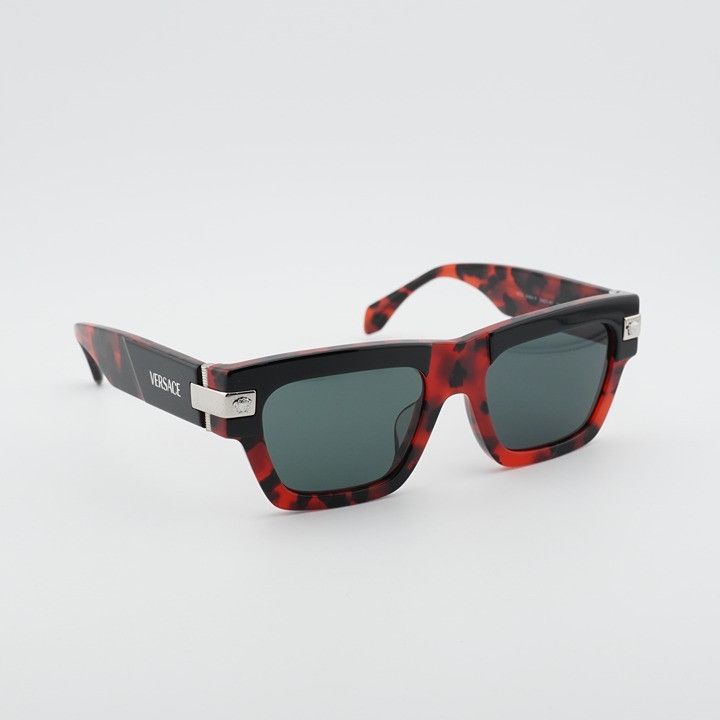 Versace Versace VE4464F 545787 Sunglasses Black / Red Rectangle Fram Size ONE SIZE - 1 Thumbnail