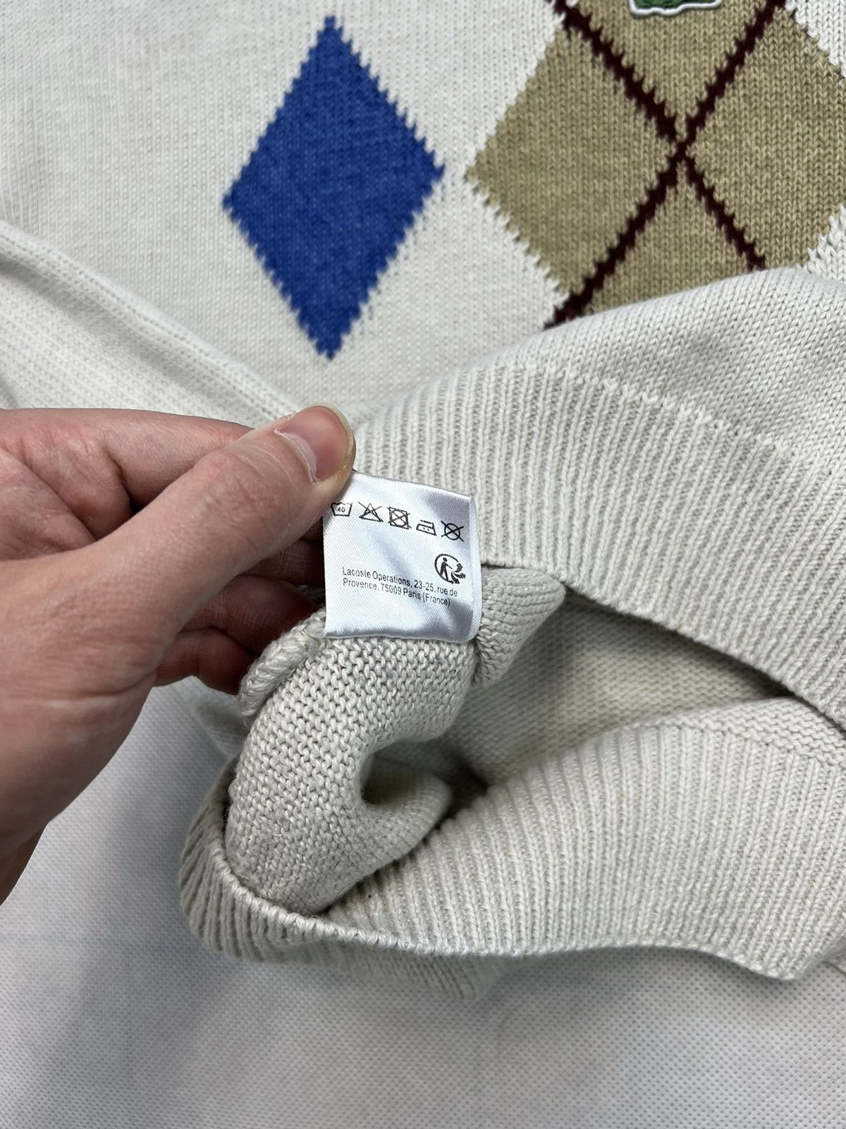 Lacoste × Vintage Sweater Lacoste Center Logo Vintage Diamond Size US M / EU 48-50 / 2 - 6 Thumbnail