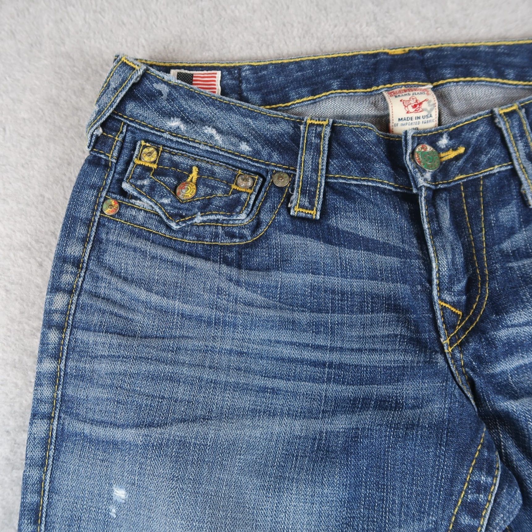 True Religion True Religion Billy Jeans Womens Size 30 Straight Leg Low Rise Flap Size 30" / US 8 / IT 44 - 4 Thumbnail