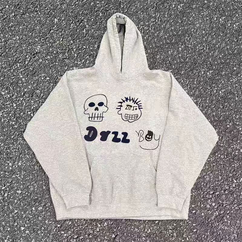 Vintage Gray washed retro cartoon print hoodie y2k Size US M / EU 48-50 / 2 - 1 Thumbnail