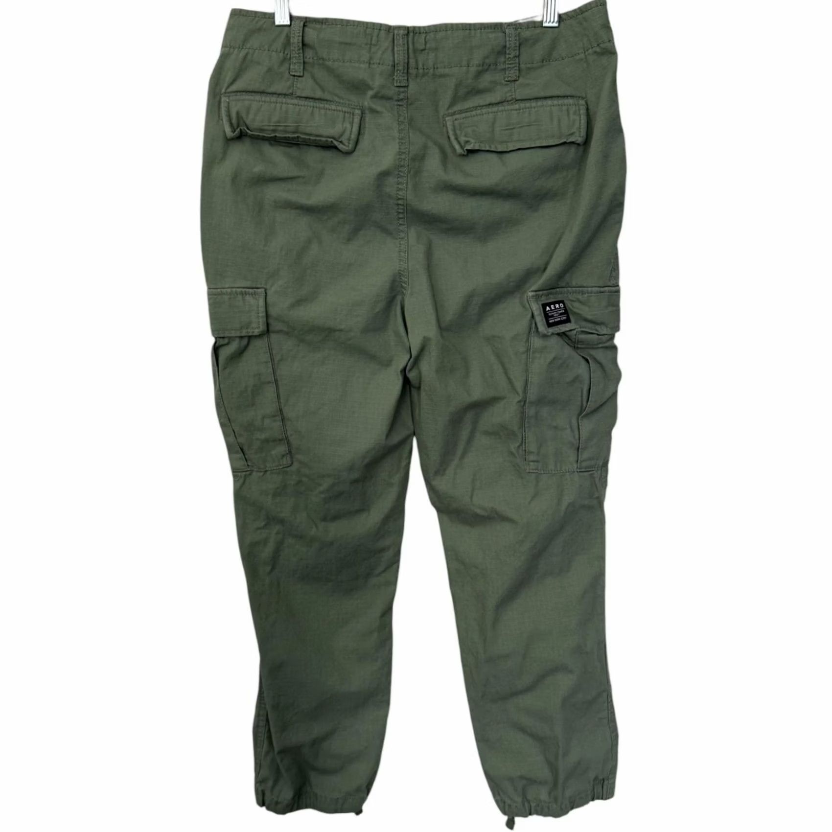 Aeropostale Aeropostale Pants Cargo Rip-Stop Green 32x30 Mens Relaxed Fit 100% Cotton Cargo Pocket Tapered Inseam 30” Size US 32 / EU 48 - 4 Thumbnail