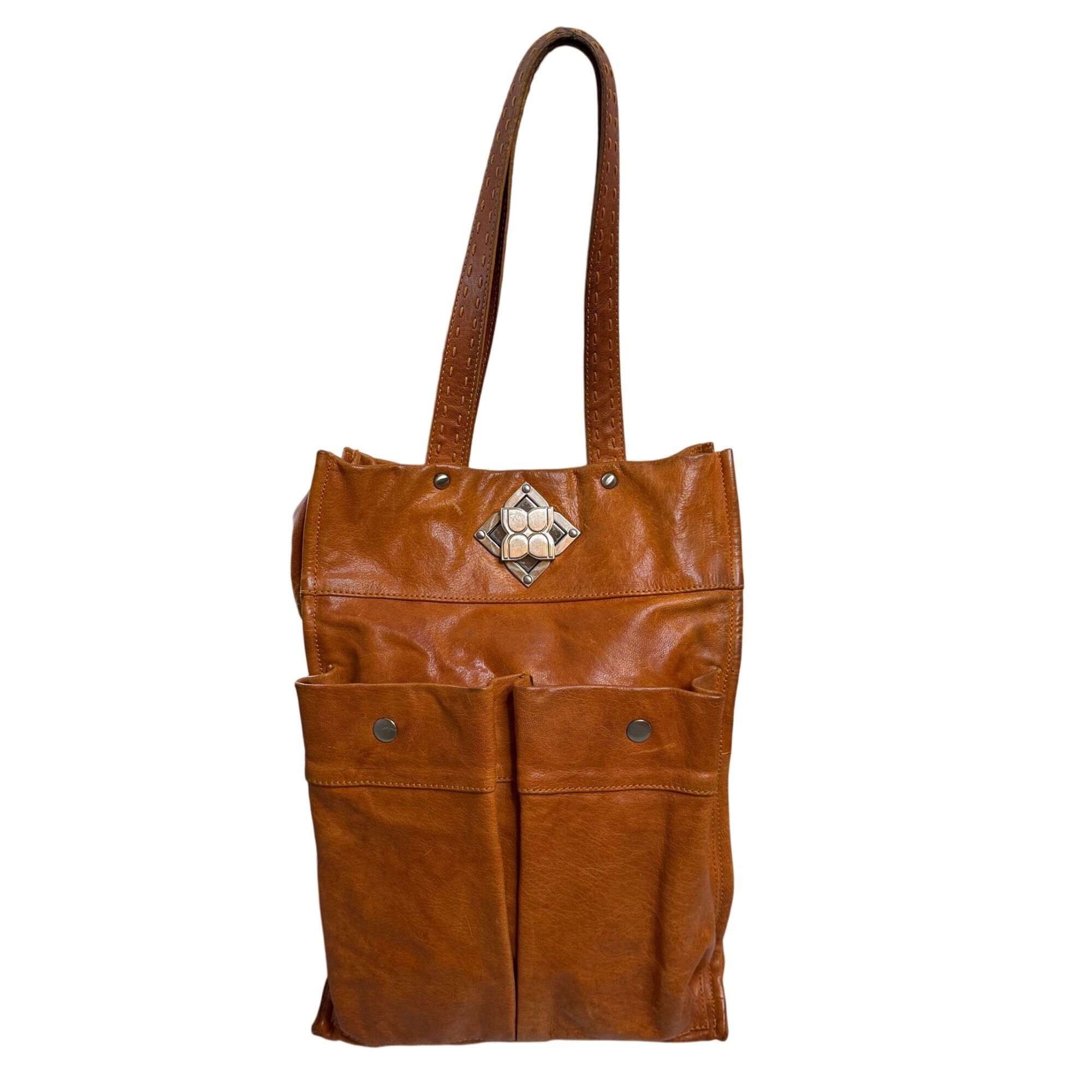 Bcbgmaxazria RETRO 70's BCBG Maxazria Leather HIPPIE Tote BOHO Bag Purse Size ONE SIZE - 2 Thumbnail