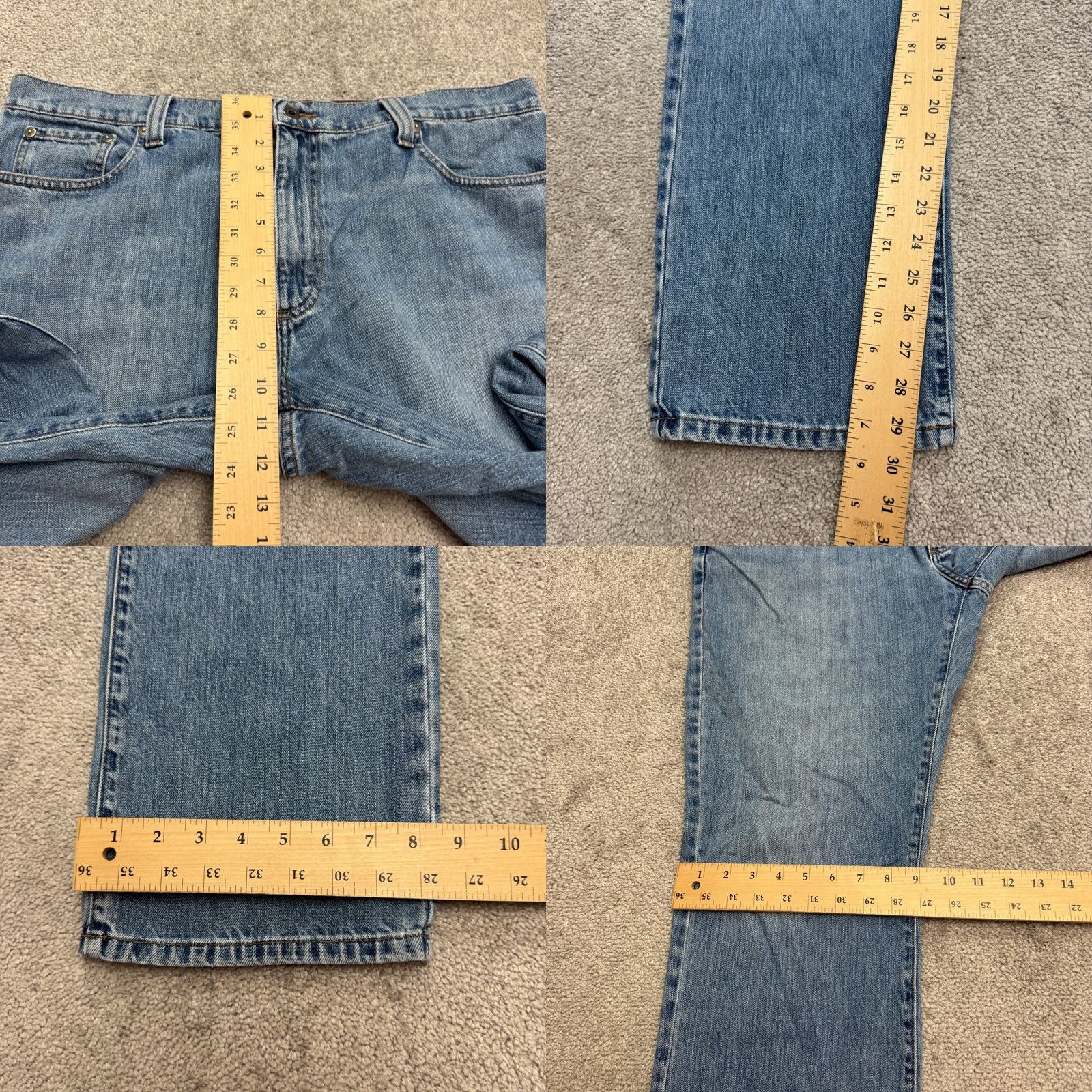 Vintage L.L. Bean Jeans Mens 38x30 Straight Denim Medium Blue Cotton Classic Fit 5-Pocket Button Zip Pan-Flair? Size US 38 / EU 54 - 9 Thumbnail