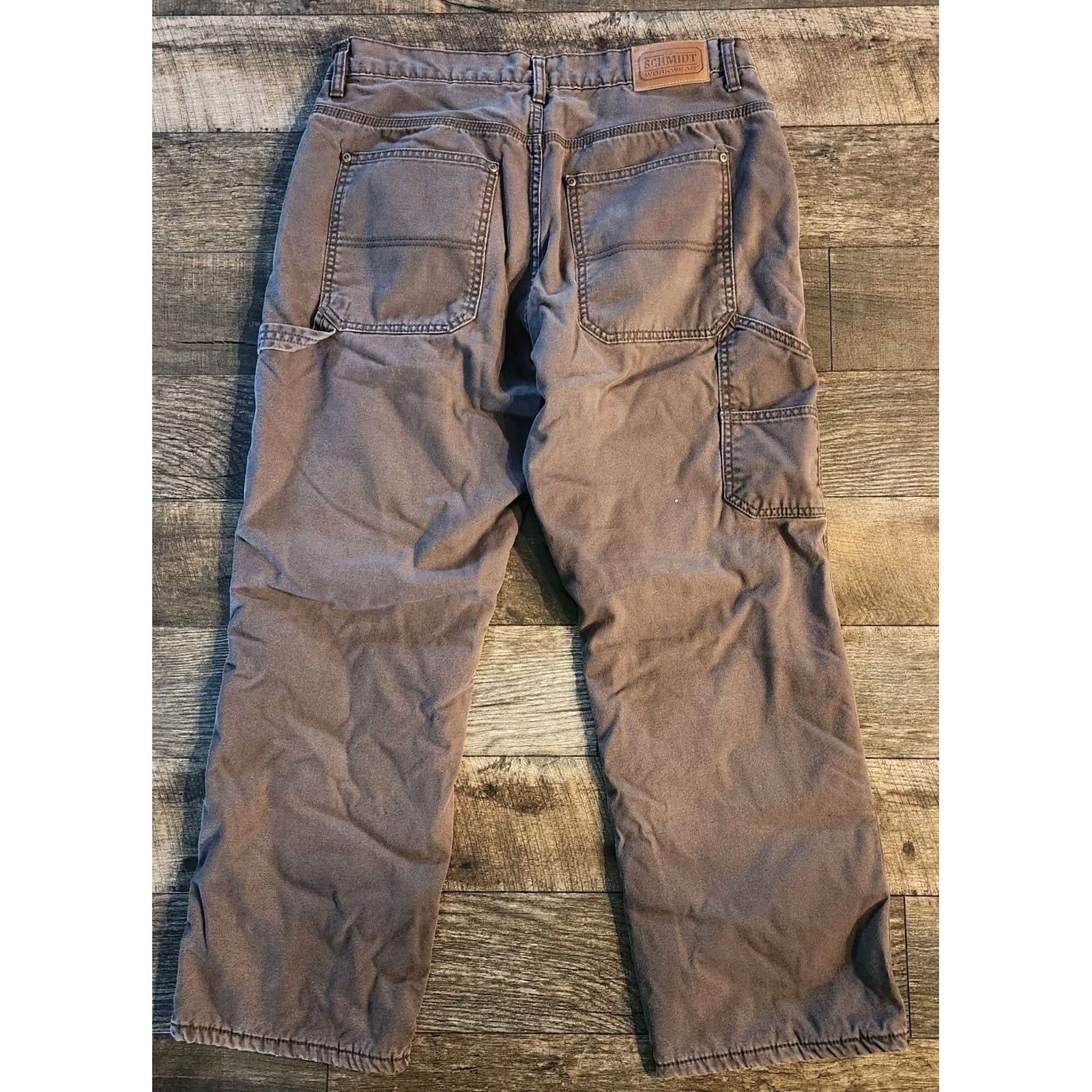 Vintage Schmidt Workwear Pants Mens 34x30 Fleece Lined Carpenter Gray Insulated Work Size US 34 / EU 50 - 6 Thumbnail