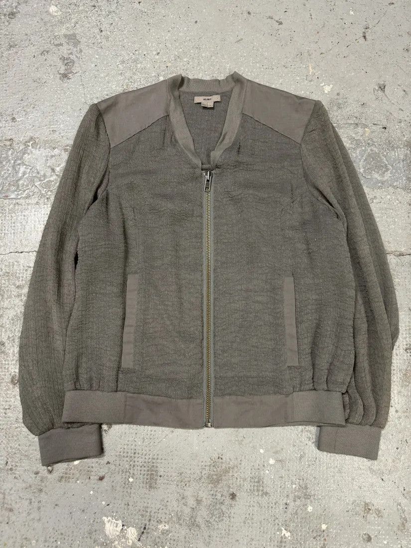 Helmut Lang × Vintage Helmut Lang Concrete Raw Grey Bomber Jacket Size XS / US 0-2 / IT 36-38 - 1 Thumbnail