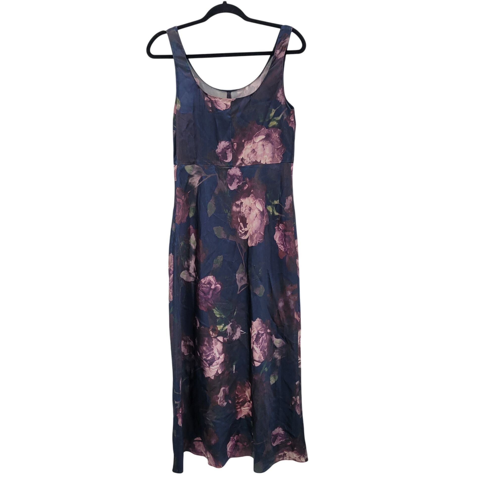 Vince Vince Night Garden Print Satin Square Neck Slip Maxi Dress S Size S / US 4 / IT 40 - 8 Thumbnail