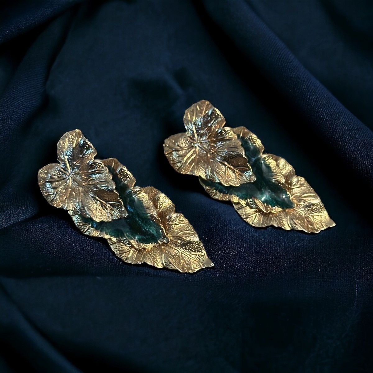 Other Golden layered leaves dangle earrings Size ONE SIZE - 3 Thumbnail