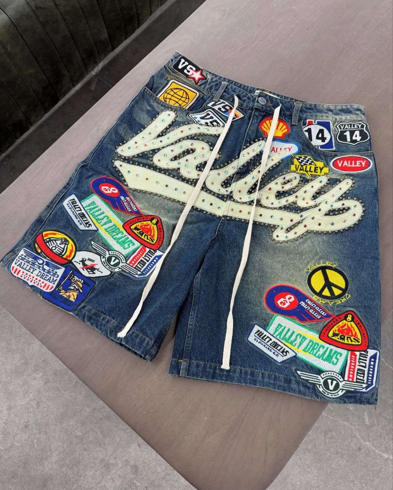 Vale Vale Forever 1980's Jorts Denim Blue Patchwork Valley | Grailed