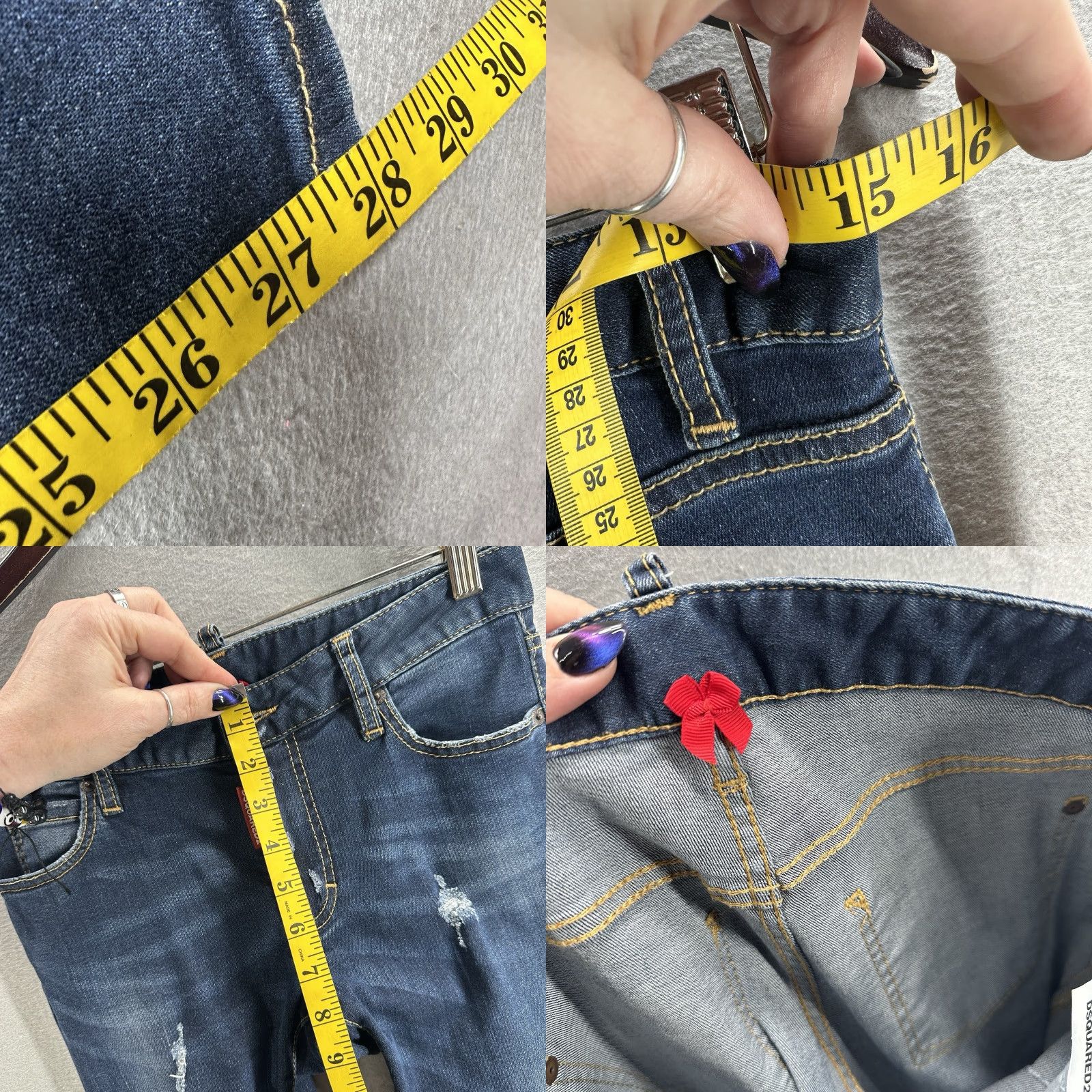 Dsquared2 DSQUARED2 Twiggy Jeans Womens 26 Blue Denim Stretch Slim 90s City City Quiet Luxury Y2K Twiggy Model DSQUARED2 Womens Jeans Size 26" / US 2 / IT 38 - 9 Thumbnail