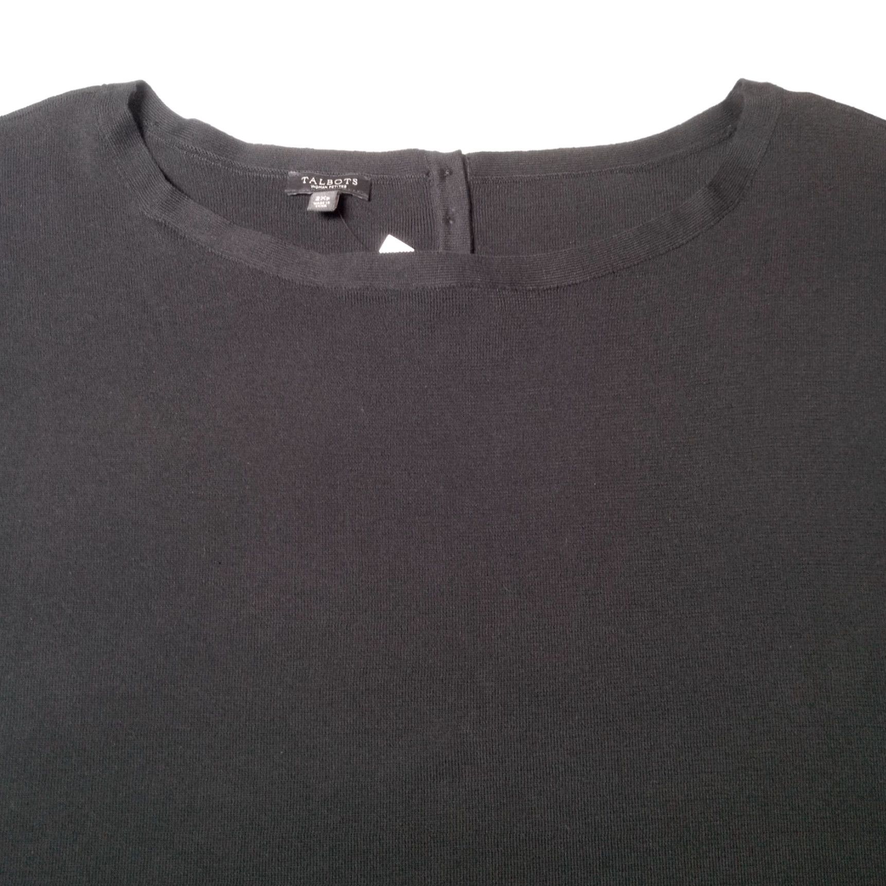 Talbots VINTAGE Talbots Sleeveless Sweater Shirt Women PETITE 2XP Black Knit Top Fall Spring Summer Size XXL / US 16-18 / IT 52-54 - 7 Thumbnail