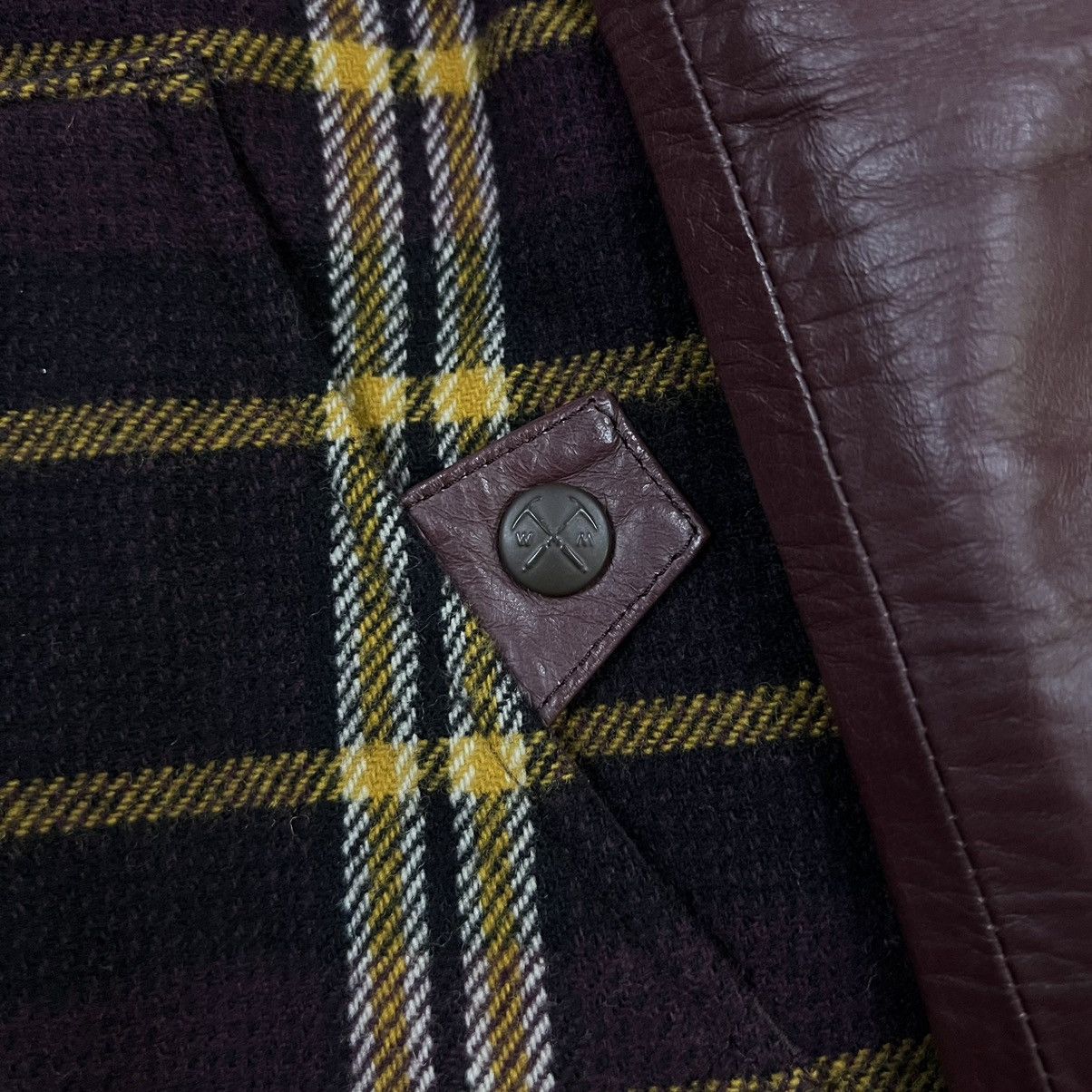 White Mountaineering White Mountaineering Leather Plaid Wool Jacket Size US M / EU 48-50 / 2 - 6 Thumbnail