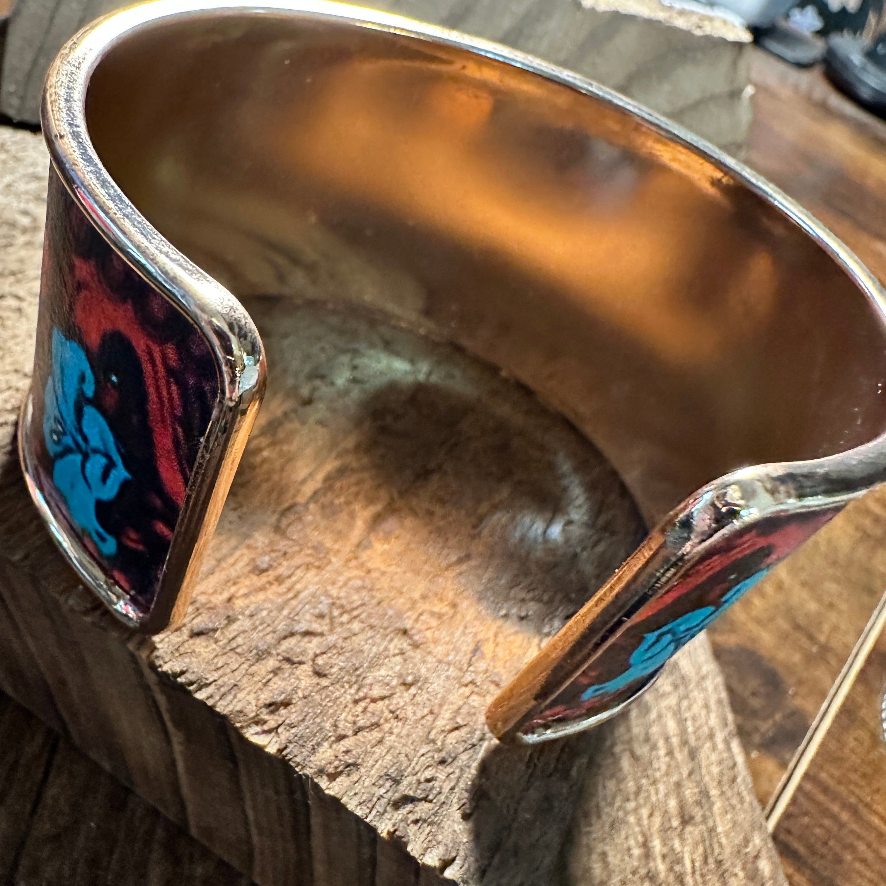 Other Boho Native American Floral Wide Cuff Bangle Bracelet, Ships Size ONE SIZE - 7 Thumbnail