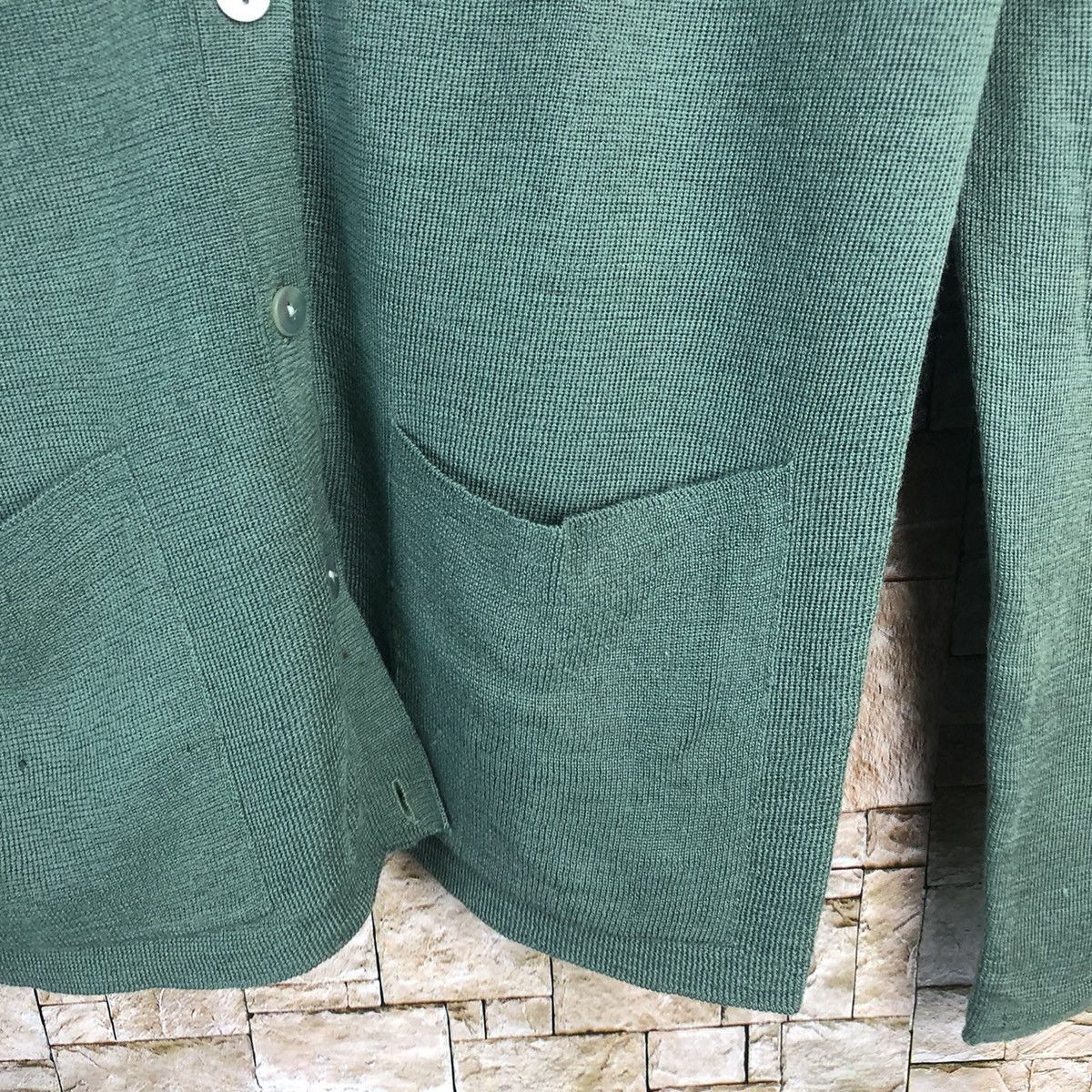 Vintage Les Halles Green Cardigan Knitwear #A163 Size S / US 4 / IT 40 - 10 Thumbnail