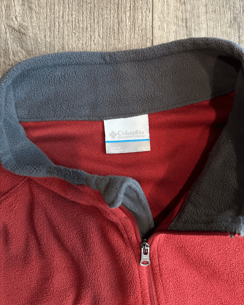 Columbia Columbia 1/4 Zip Two Tone Red/Gray Fleece Pullover XXL / 2XL Size US XXL / EU 58 / 5 - 5 Thumbnail