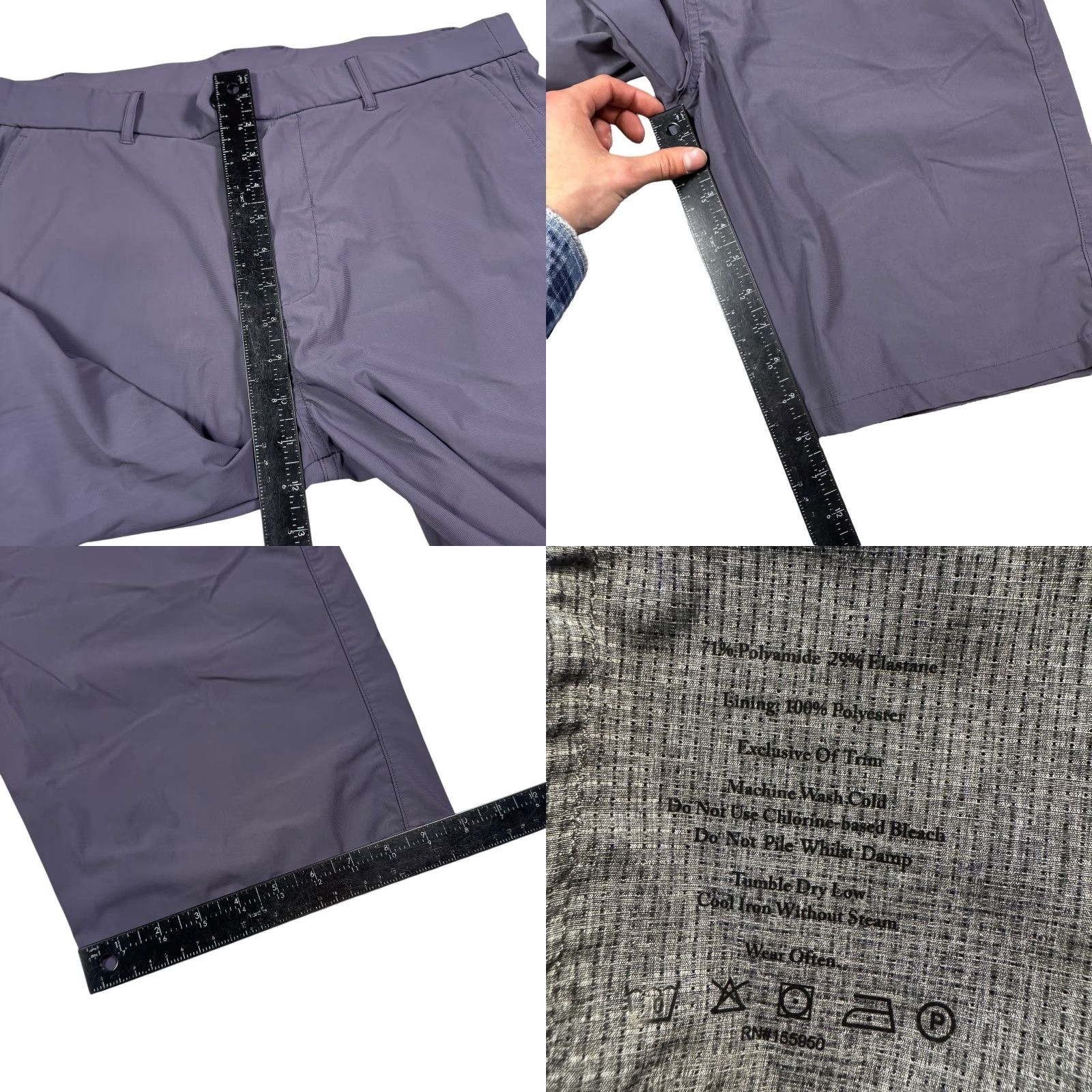 Vintage Greyson Montauk Shorts Mens 36x10 Chino Golf Stretch Active Wicking Regular Inseam 10 in Gray Athletic Casual Mens Size US 36 / EU 52 - 8 Thumbnail